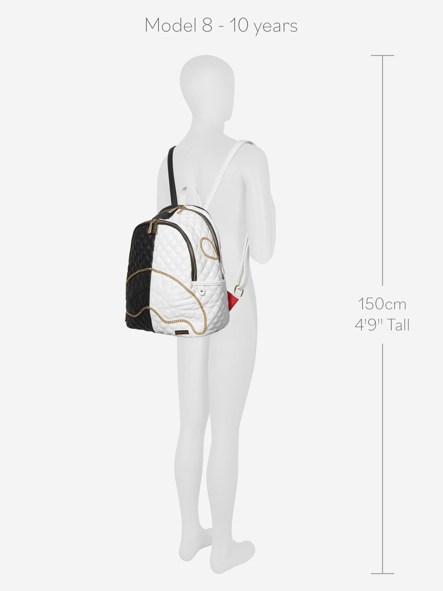 Sprayground Kids Split Quilt Shark Savage 背包(黑色)