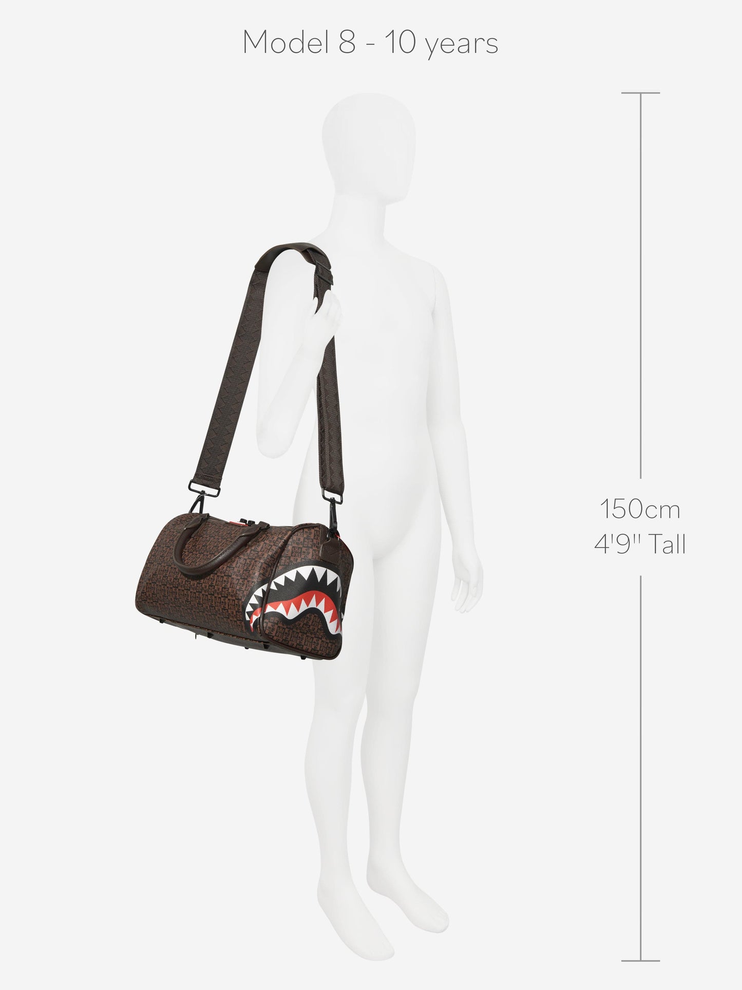 Sprayground Kids Sharks in Paris 格纹迷你行李袋(棕色)