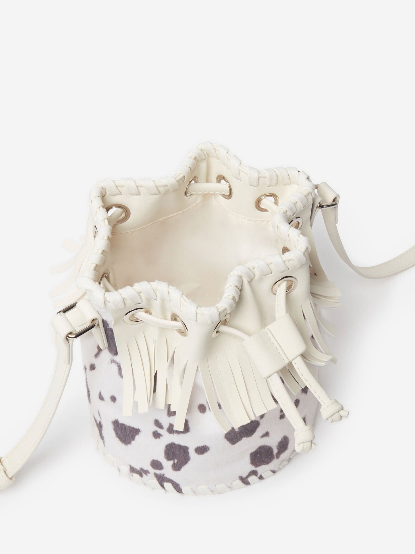 Stella McCartney 女童流苏水桶包 象牙色(23 厘米)