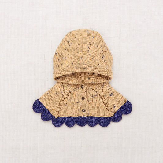 儿童驼色羊毛斗篷帽