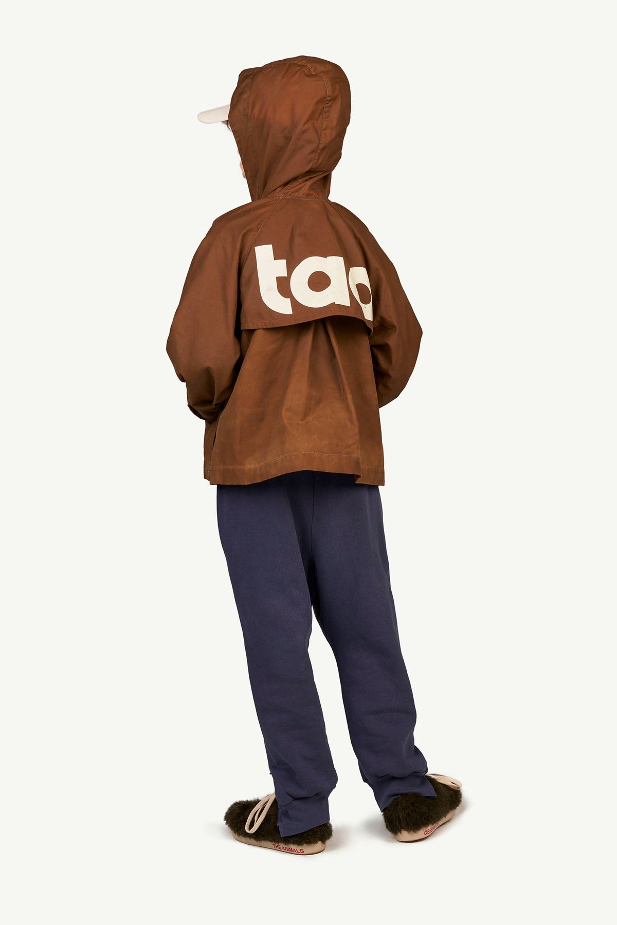 女童棕色Logo棉夹克