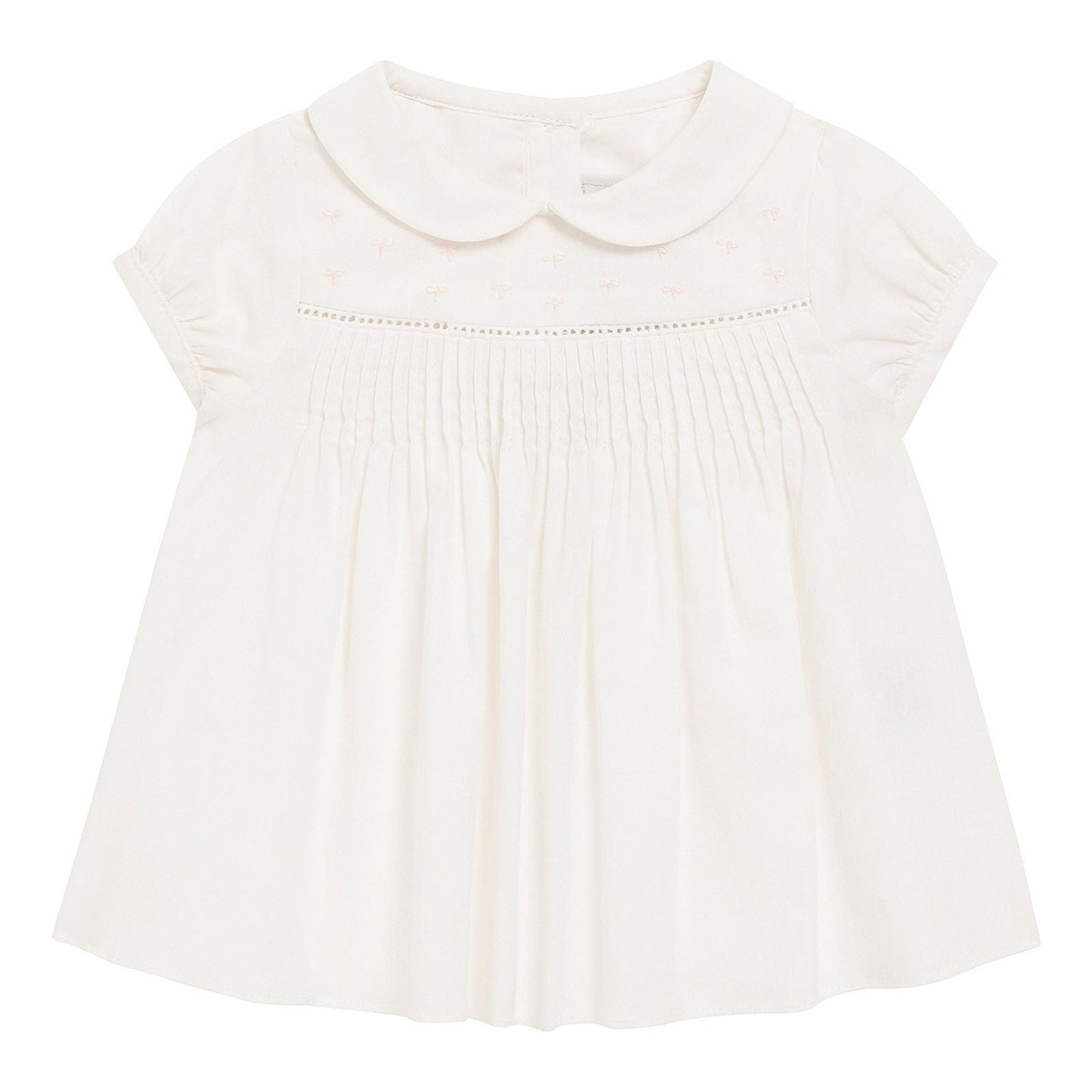 Baby Girls White Cotton Peter Pan Collar Top