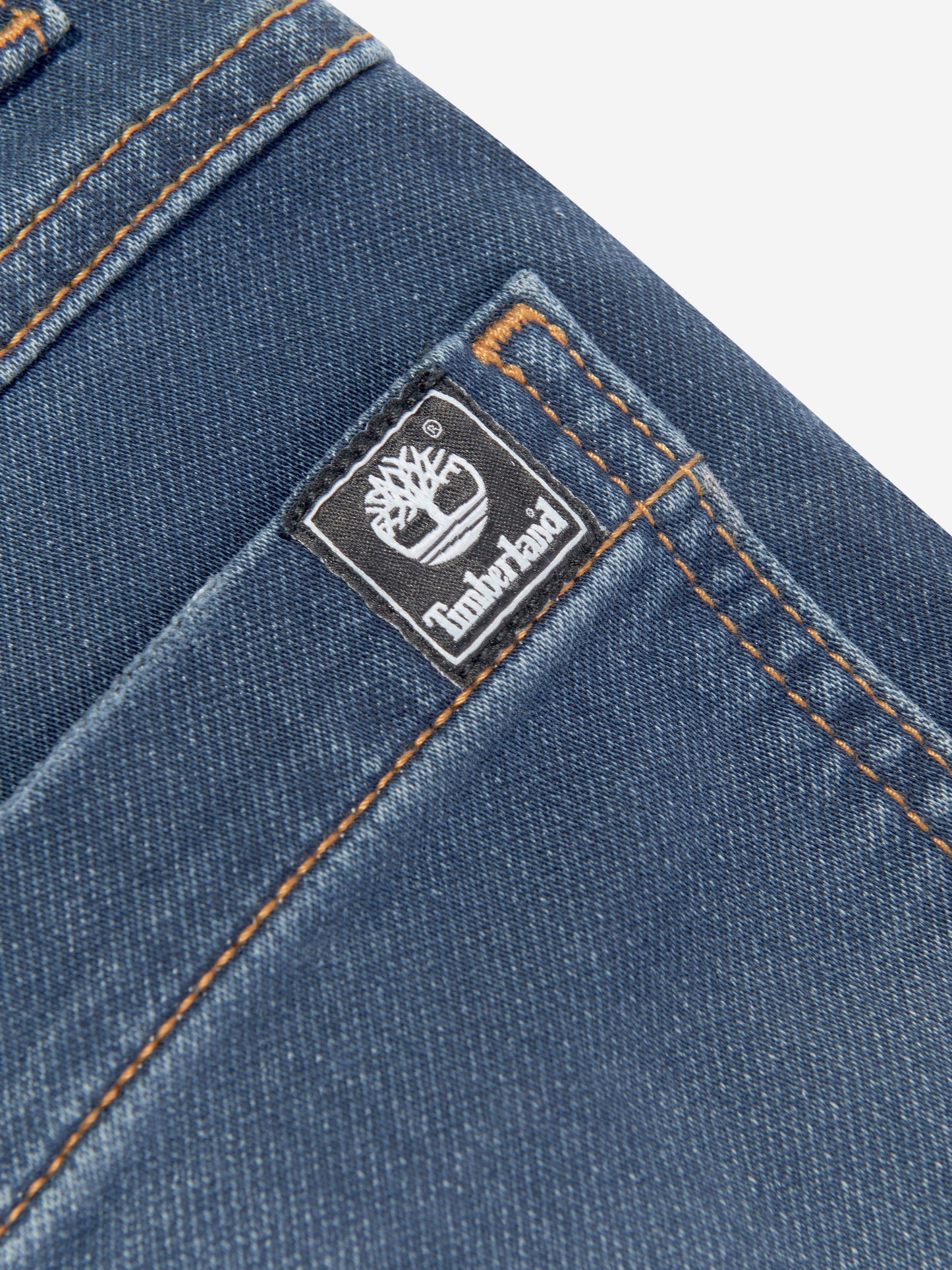 Timberland 男童蓝色牛仔结百慕大短裤