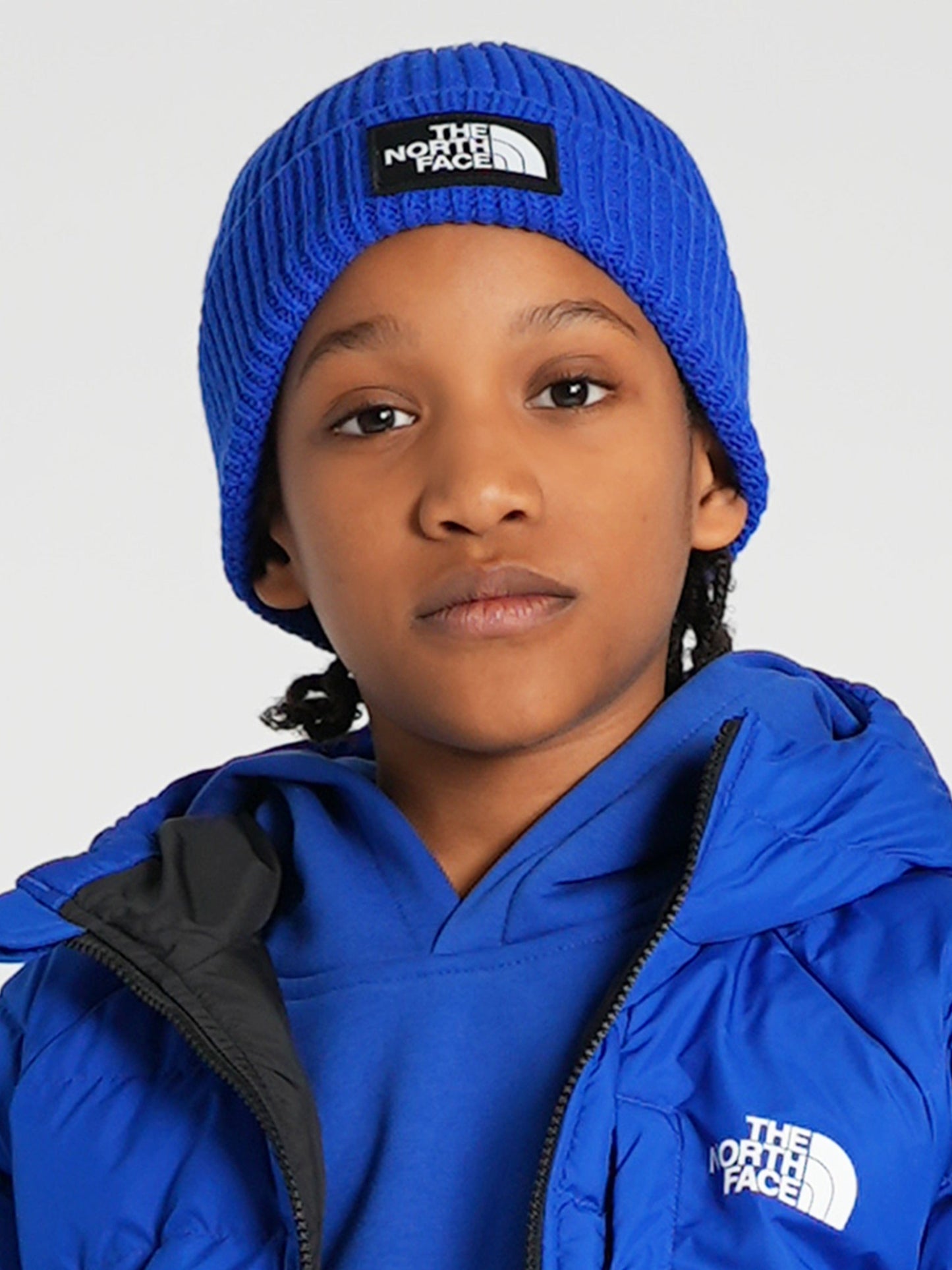 The North Face 儿童 TNF Box Logo 翻边 Benaie(蓝色)