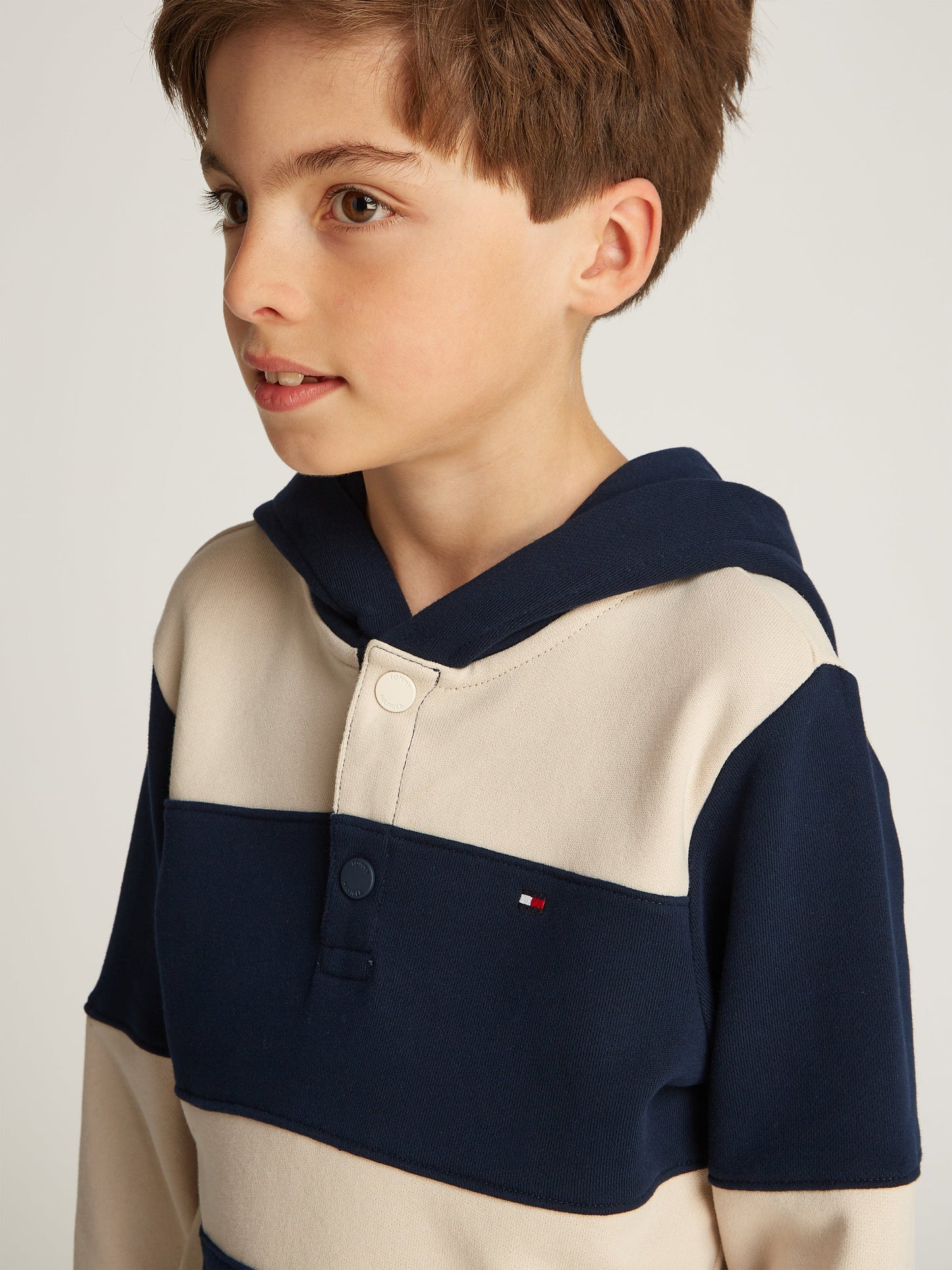 Boys Striped Regular Hoodie in Multicolour