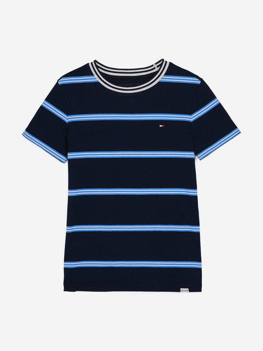 Boys Striped Regular T-Shirt in Navy