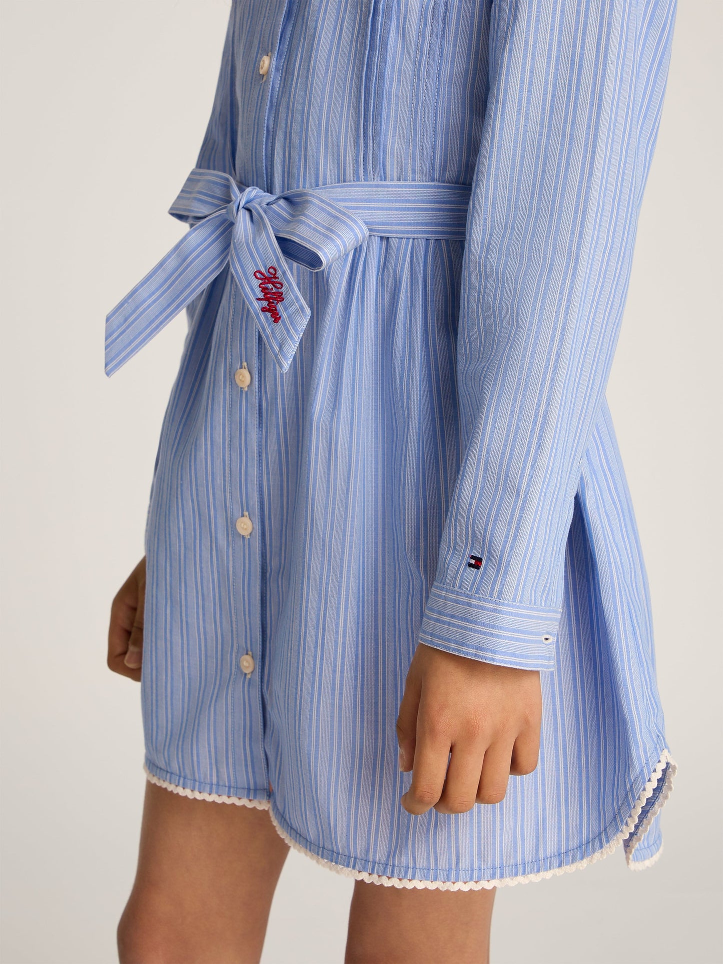 Girls Striped Shirt Dress in Blue