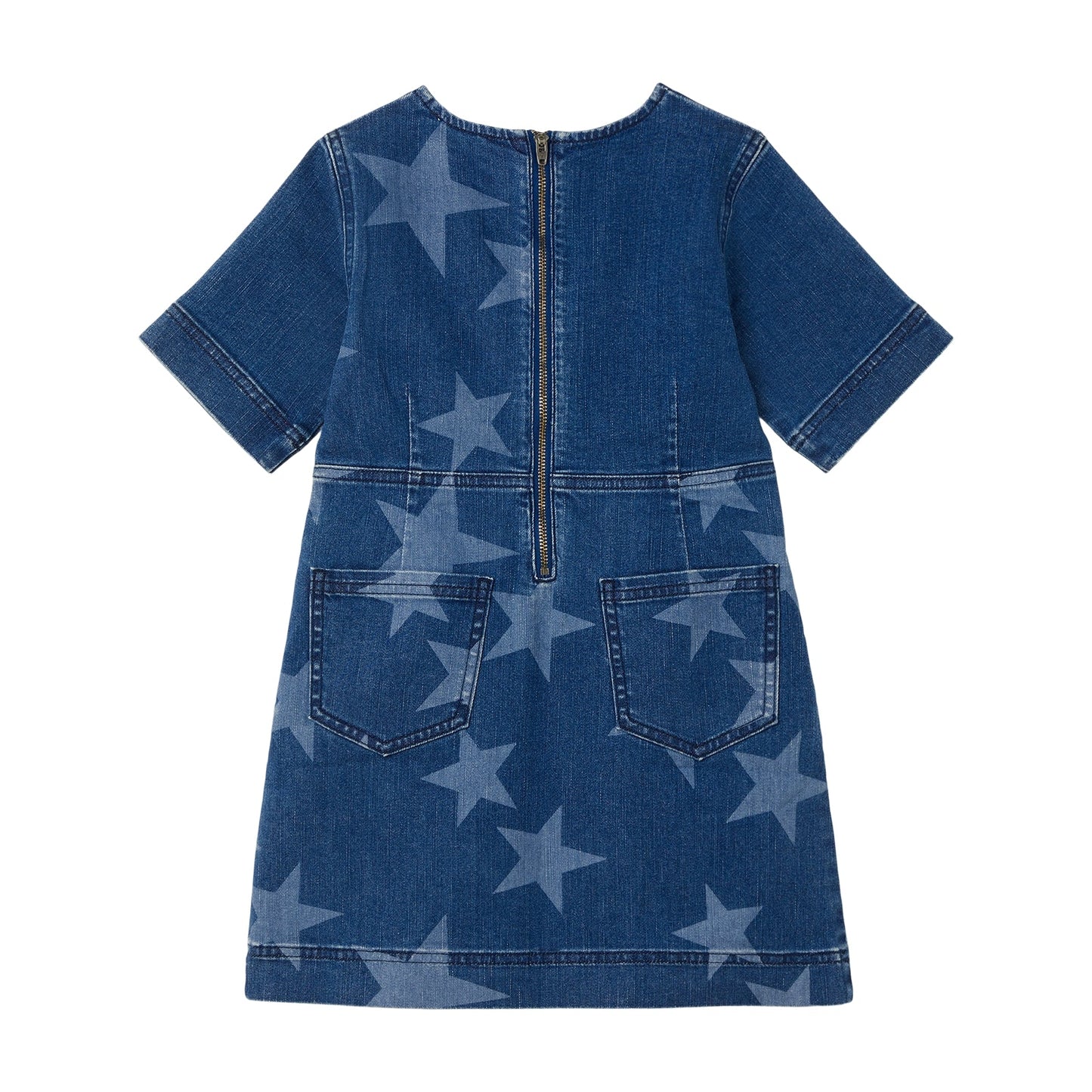 女童蓝色星星牛仔连衣裙