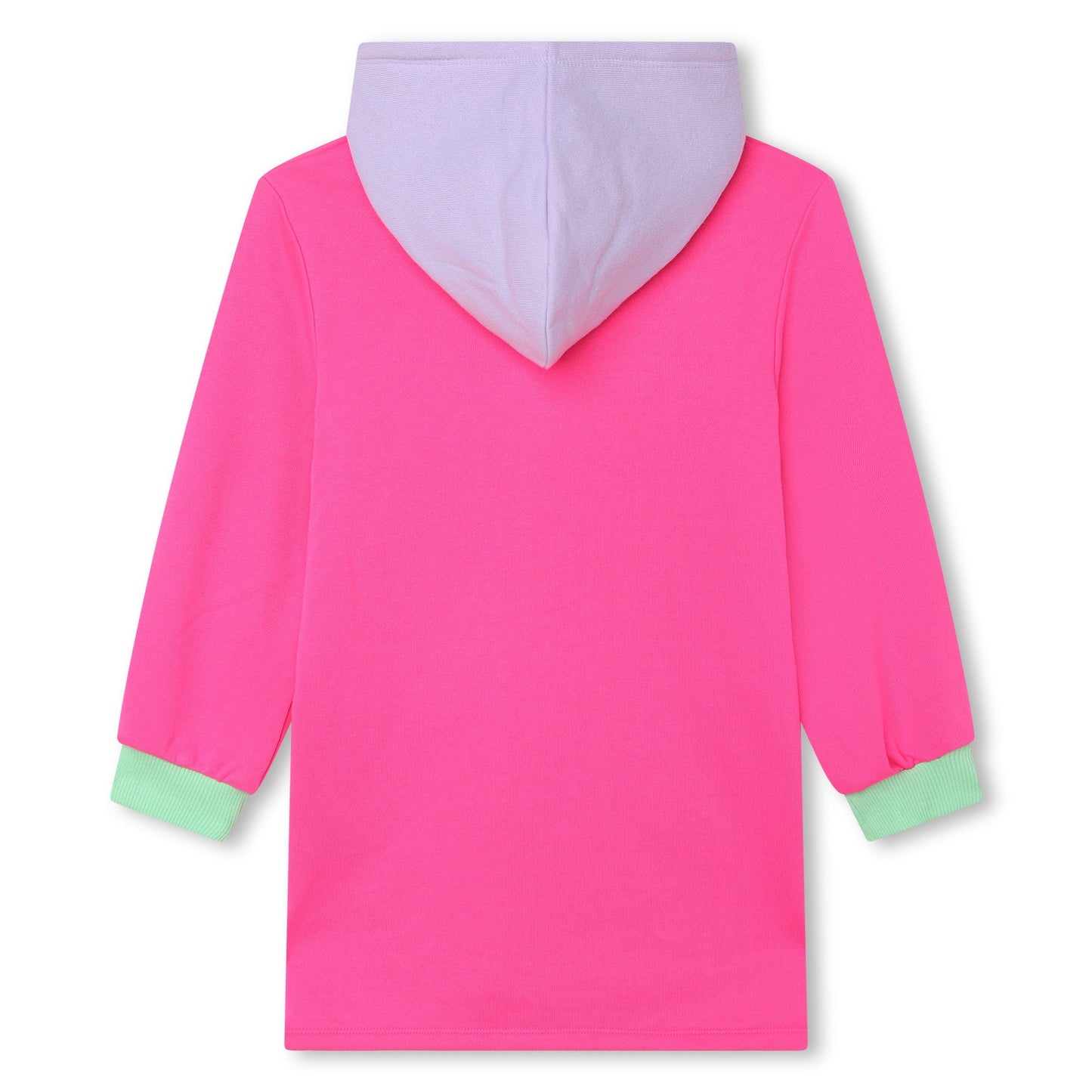 女童粉色棉连帽连衣裙