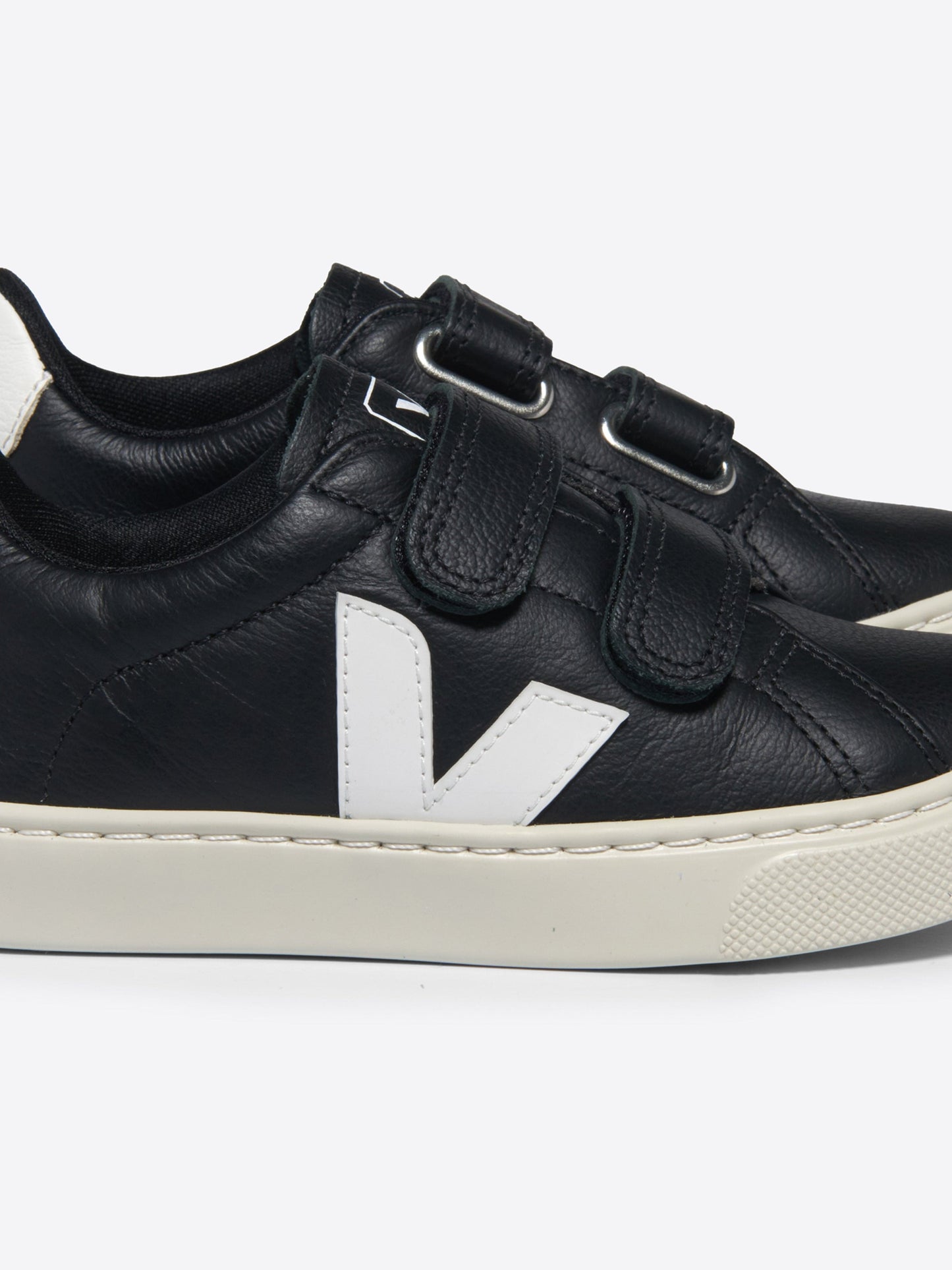Kids Leather Esplar Trainers in Black