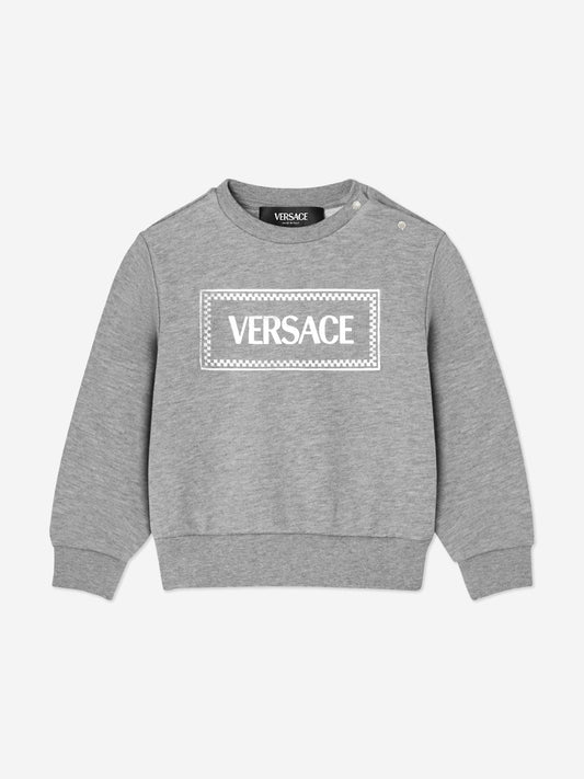 Versace Baby 徽标印花运动衫(灰色)