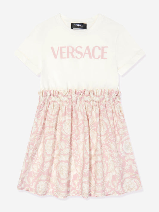 Versace 女童巴洛克针织连衣裙(粉色)
