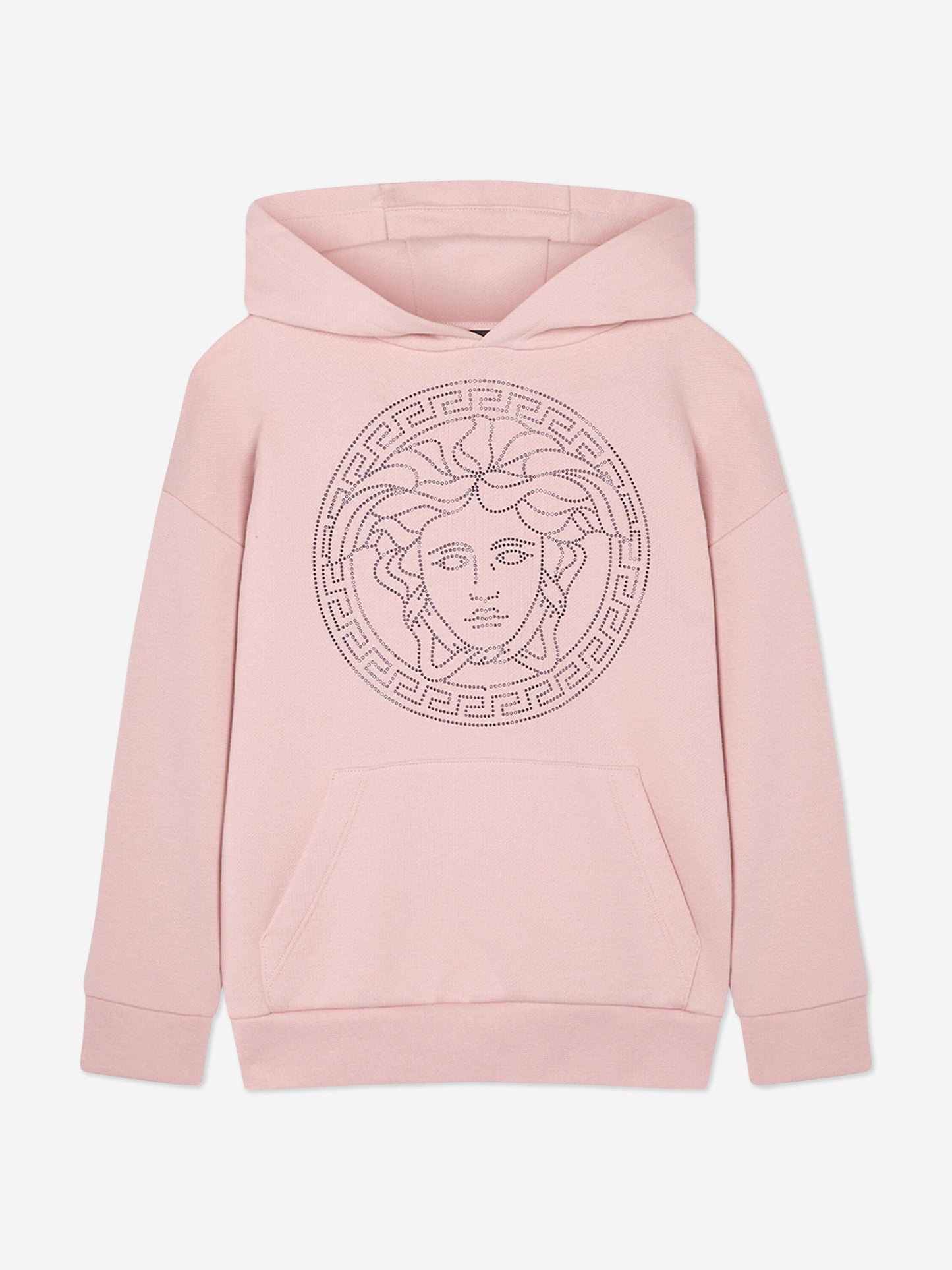 Versace 女童 Diamante Medusa Logo 连帽衫(粉色)