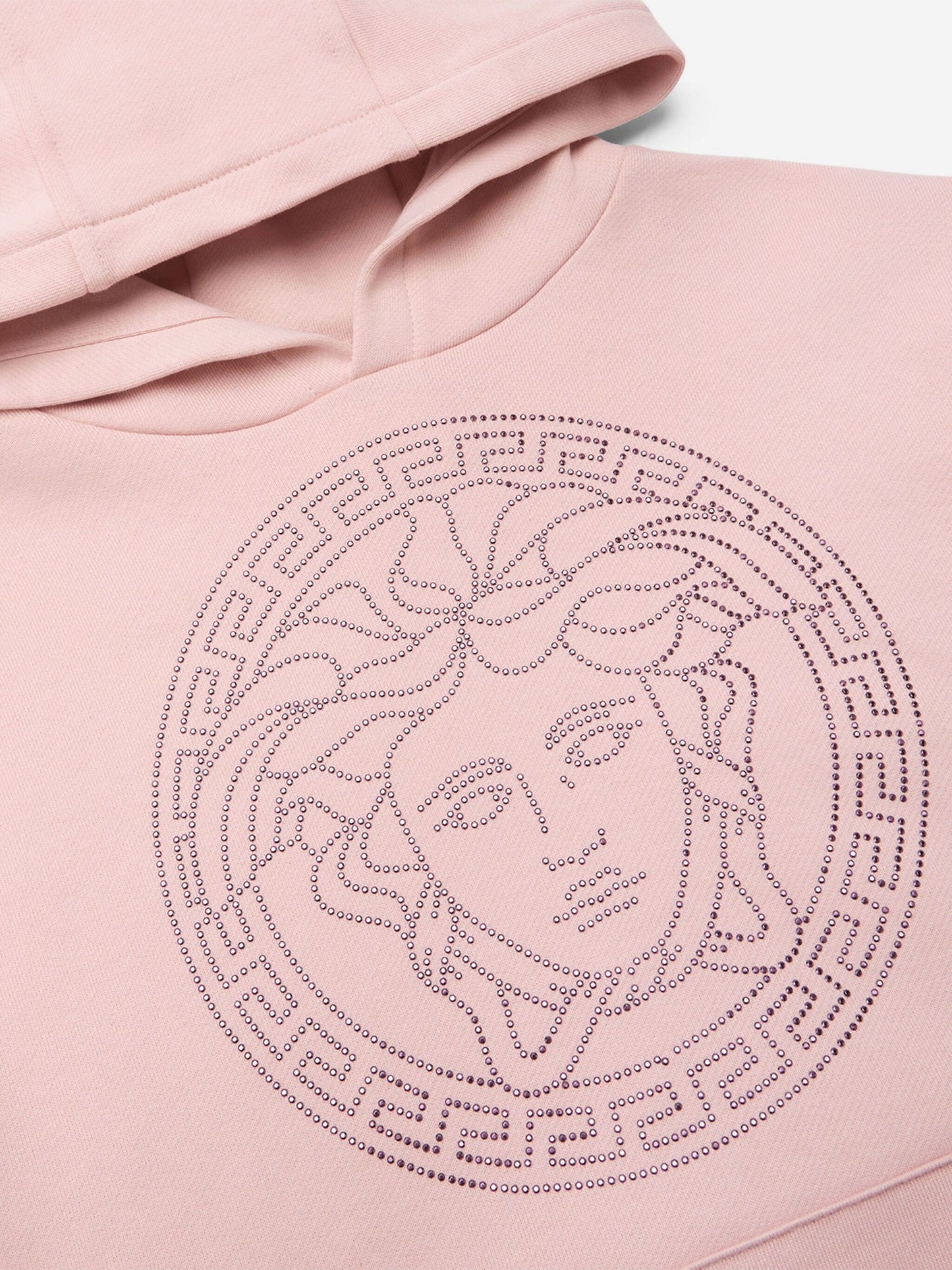 Versace 女童 Diamante Medusa Logo 连帽衫(粉色)