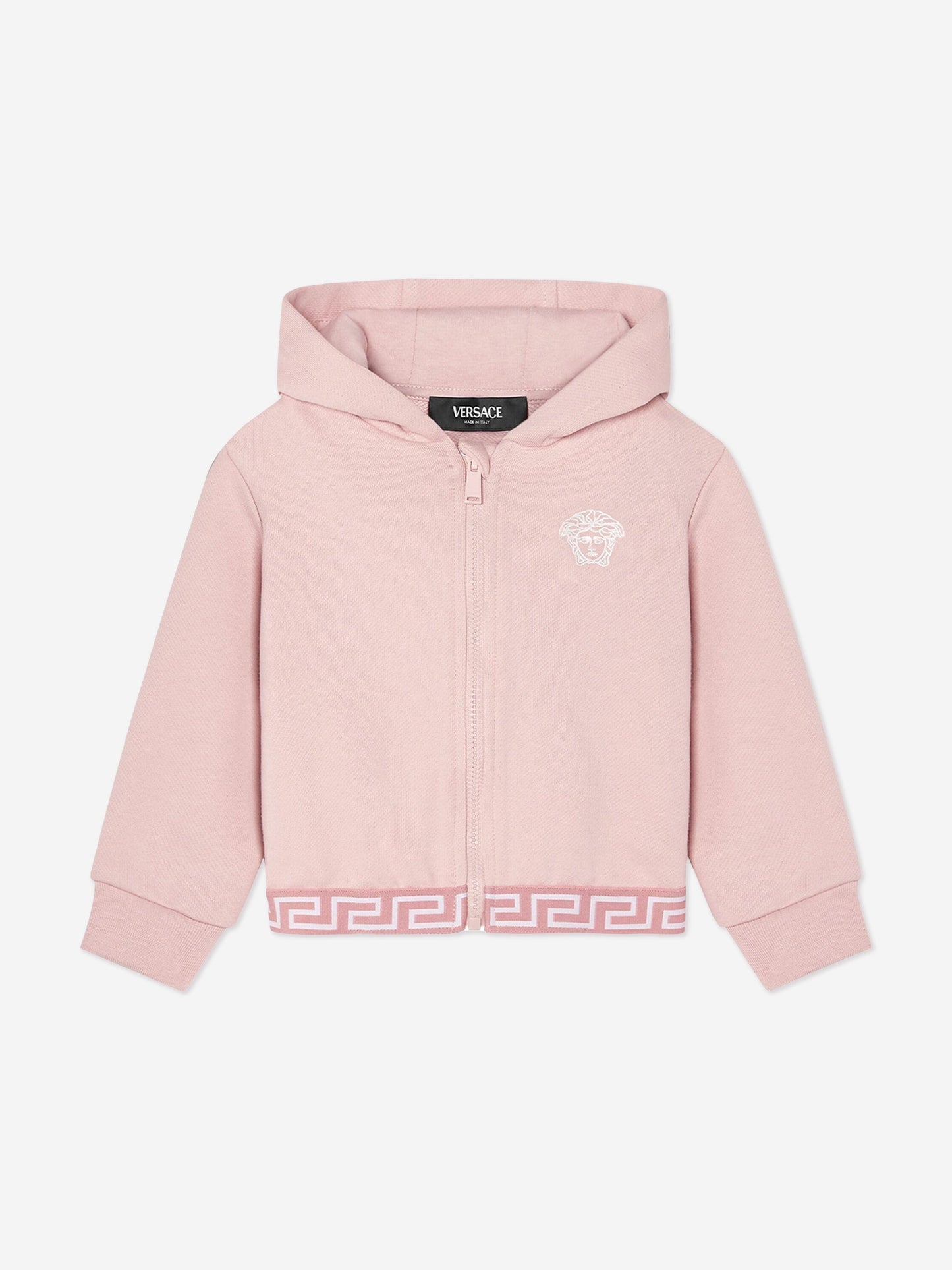 Versace 女婴粉色徽标连帽衫