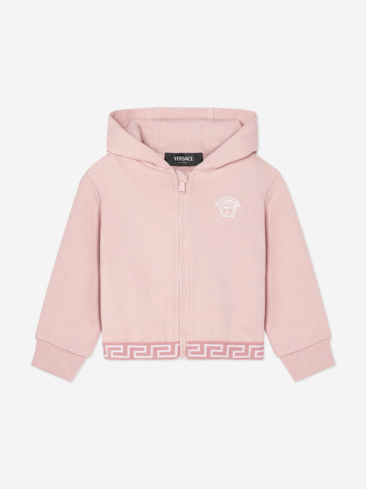 Versace 女婴粉色徽标连帽衫