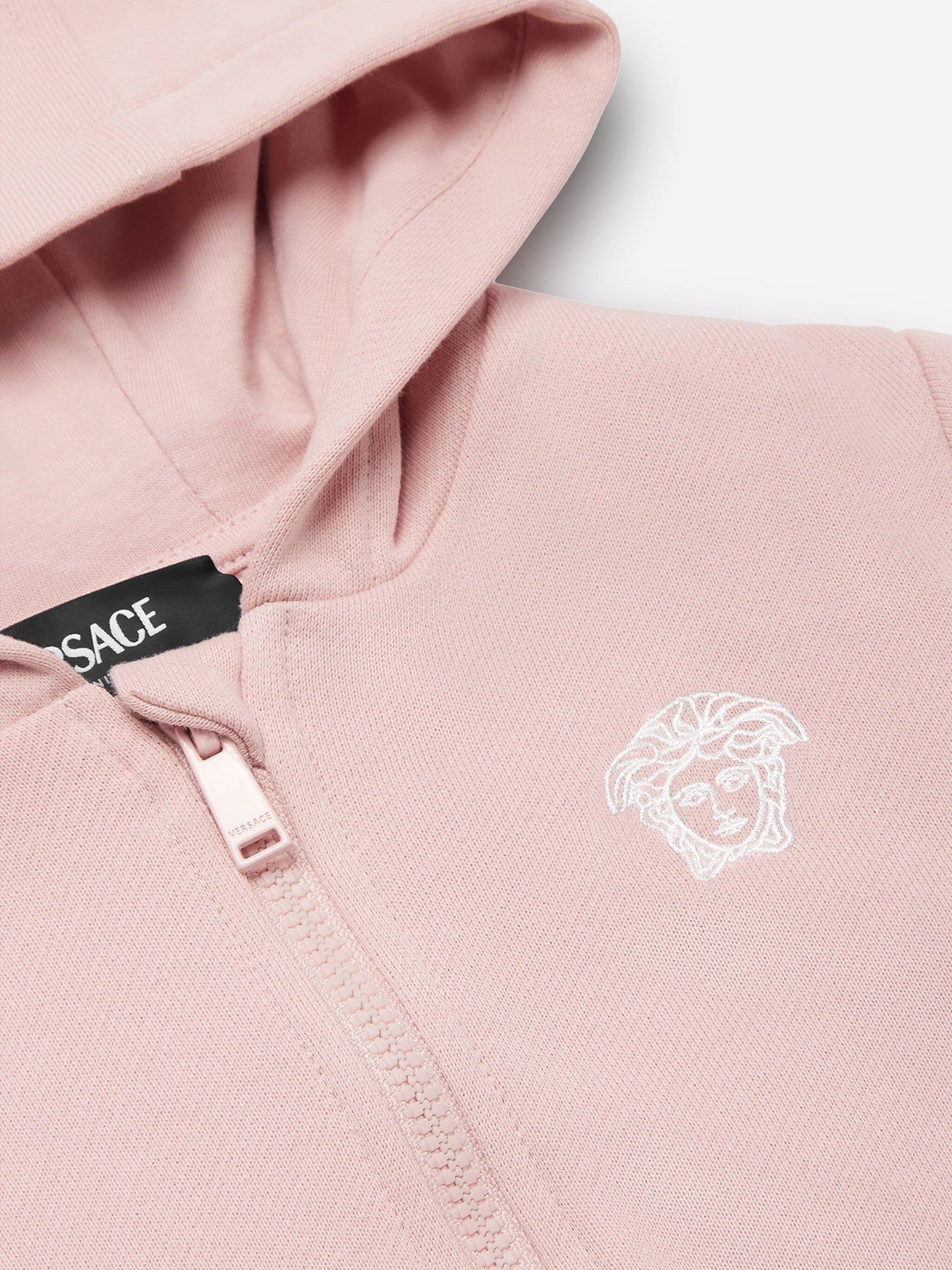 Versace 女婴粉色徽标连帽衫