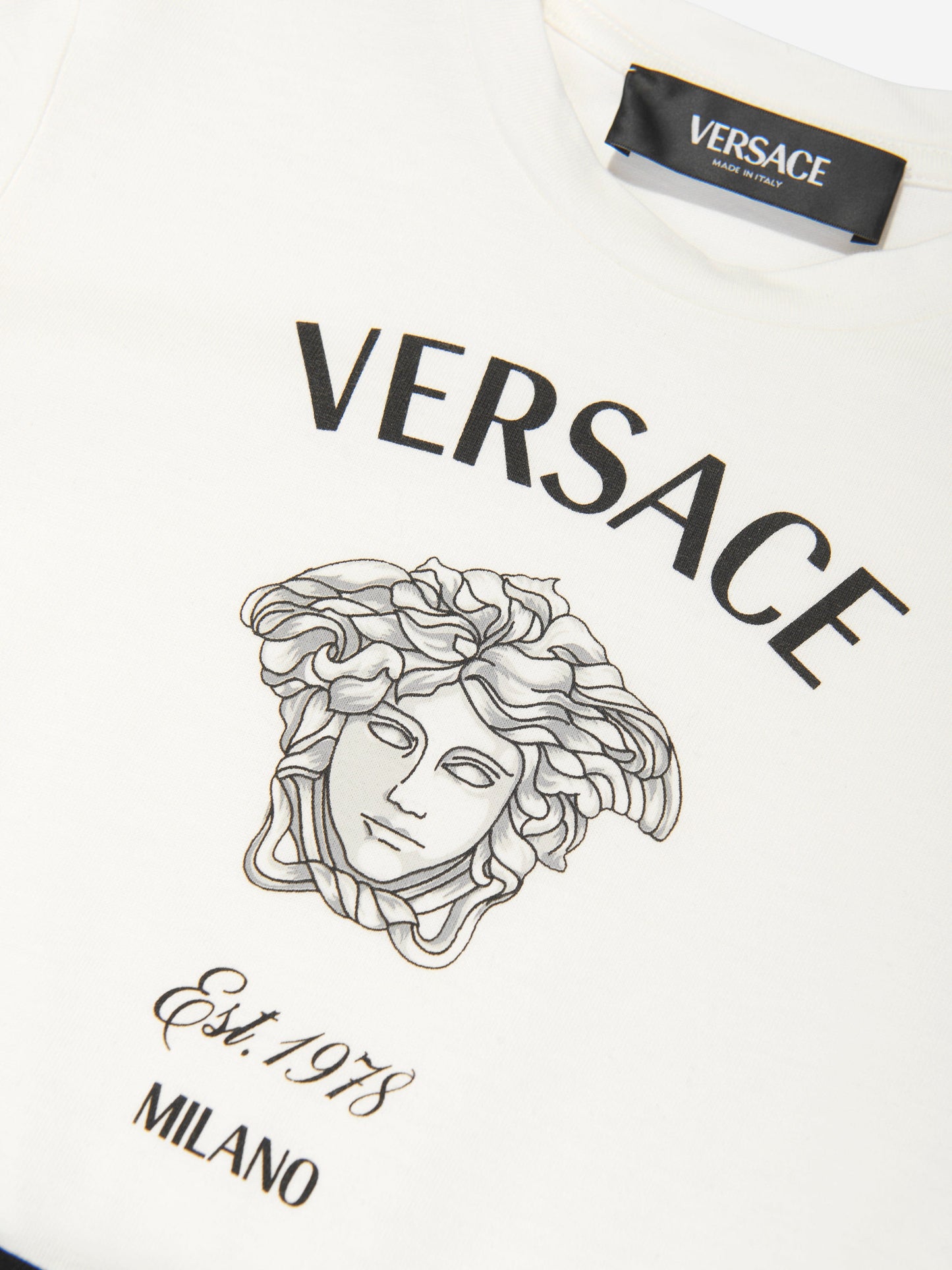 Versace 女童美杜莎 T 恤连衣裙(白色)