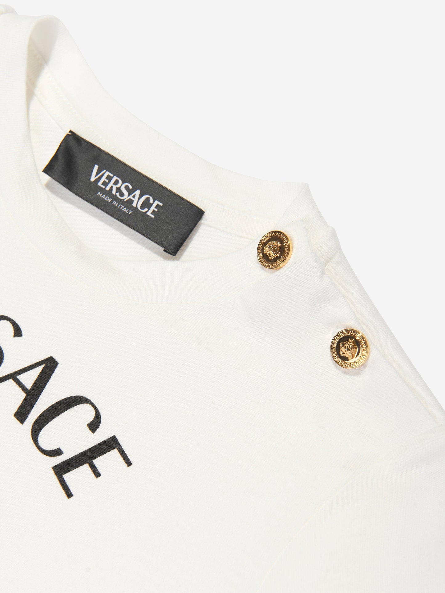 Versace 女童美杜莎 T 恤连衣裙(白色)