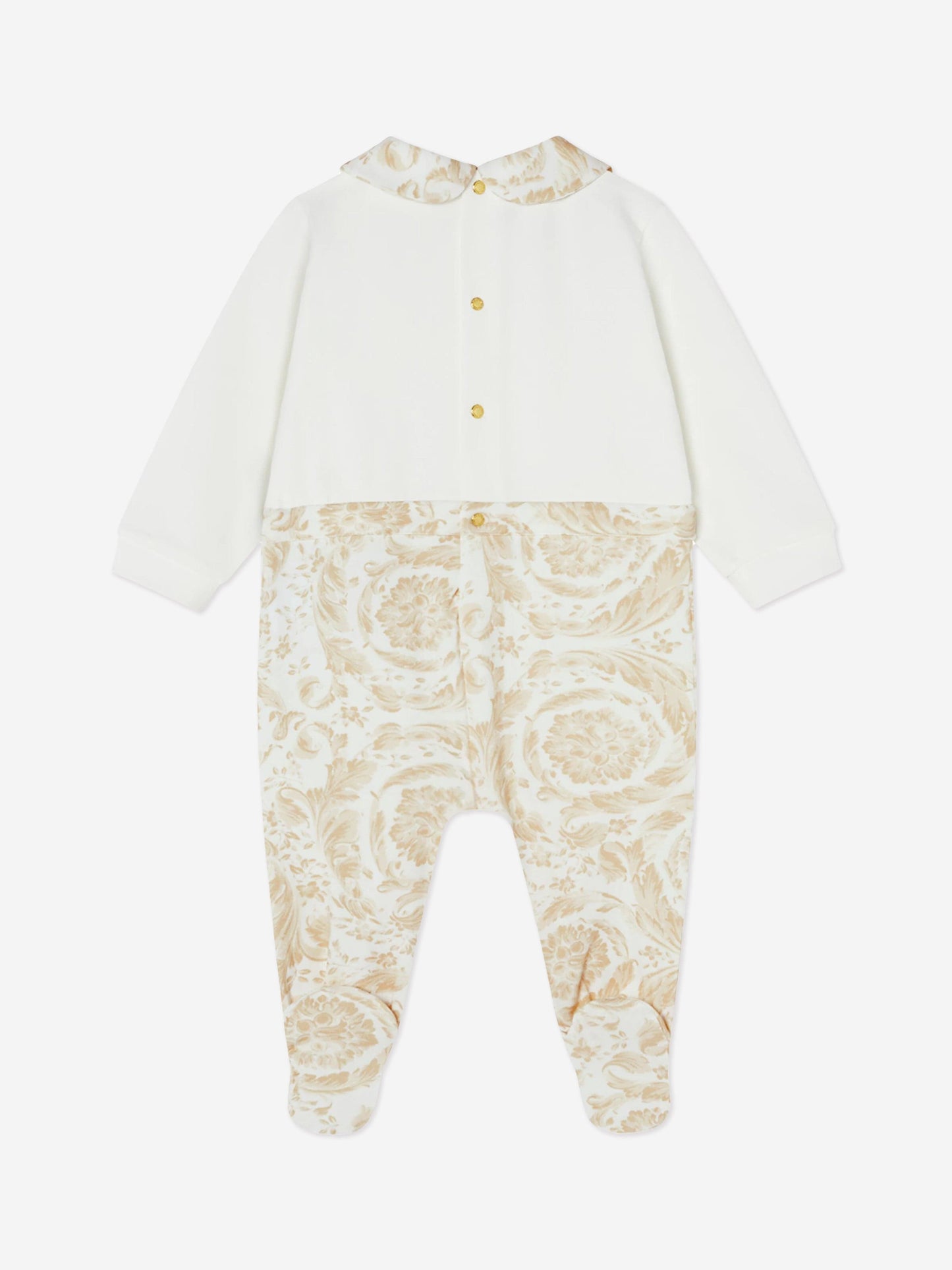 Versace Baby Barocco 徽标 Babygrow 米色