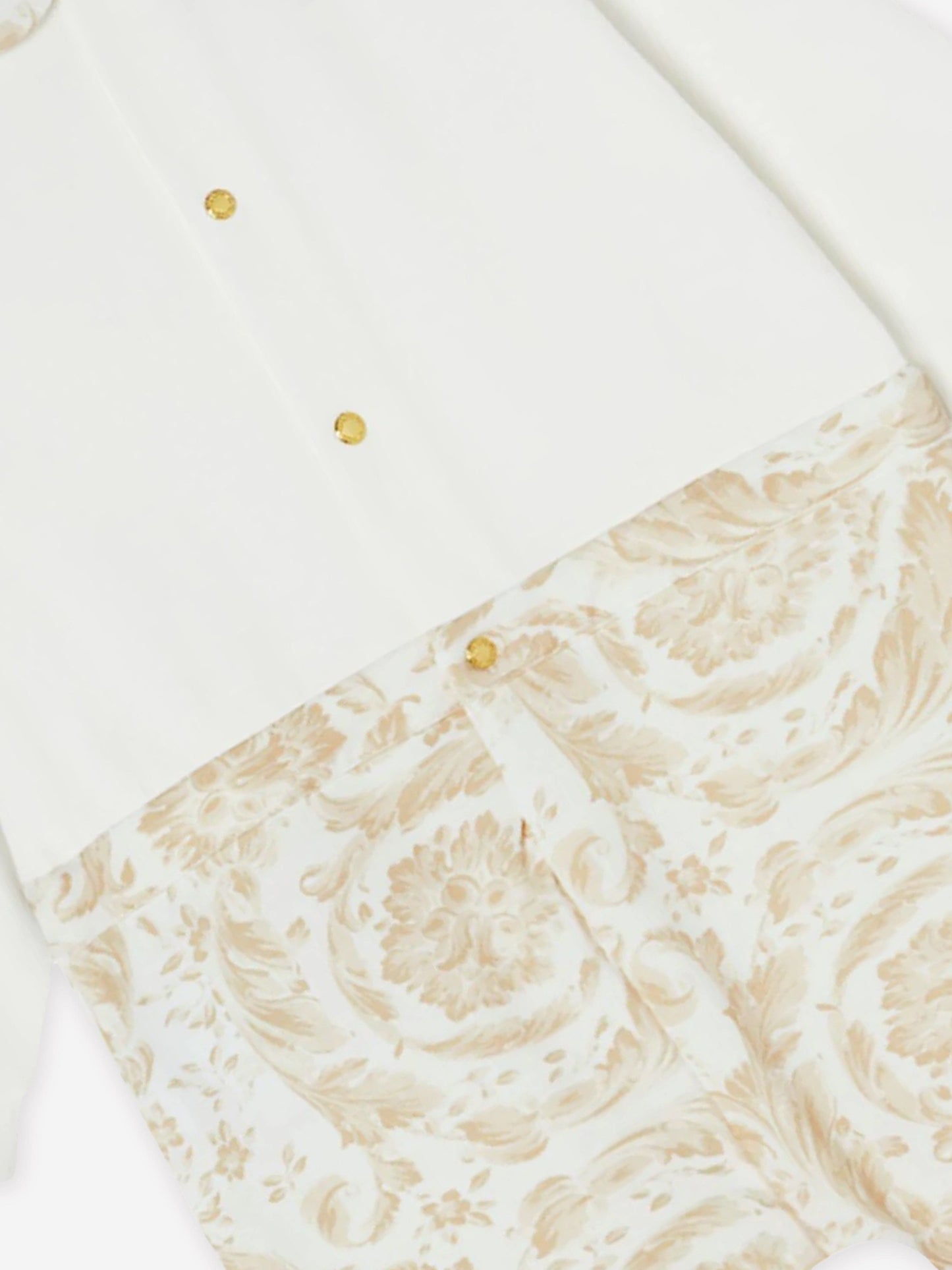 Versace Baby Barocco 徽标 Babygrow 米色
