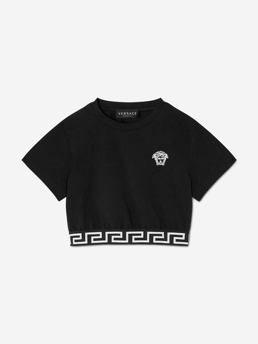 Versace 女童美杜莎徽标 T 恤(黑色)
