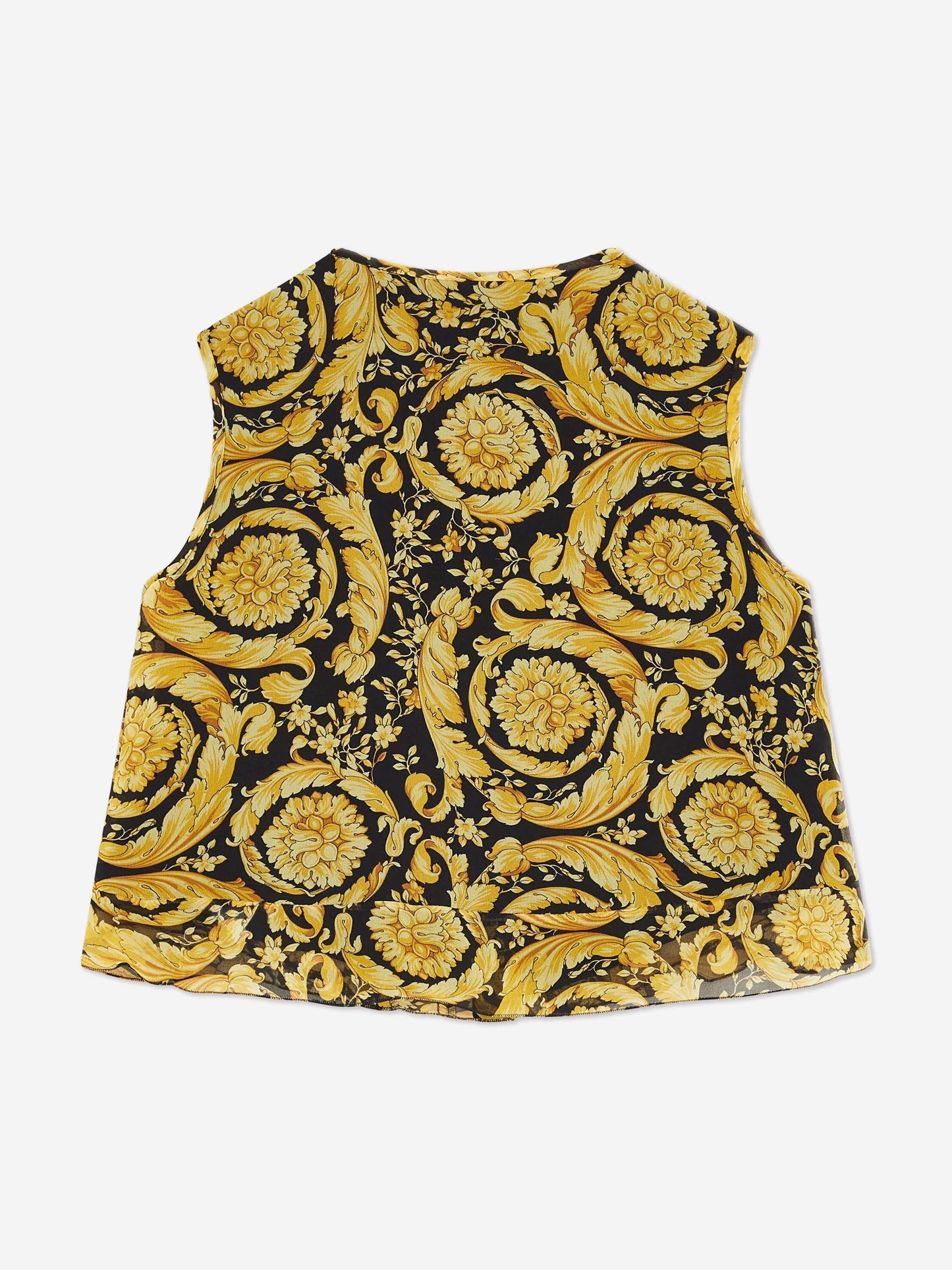 Versace 女童真丝巴洛克乔其纱金色衬衫