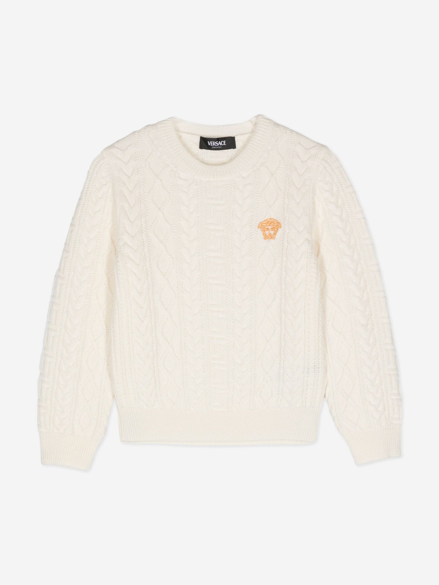 Versace 儿童象牙色粗针织套衫