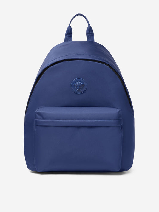Versace Kids 徽标背包(蓝色)(33 厘米)
