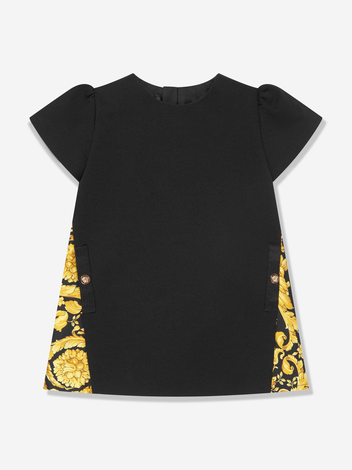 Versace 女婴 Punto Milano Barocco 黑色连衣裙