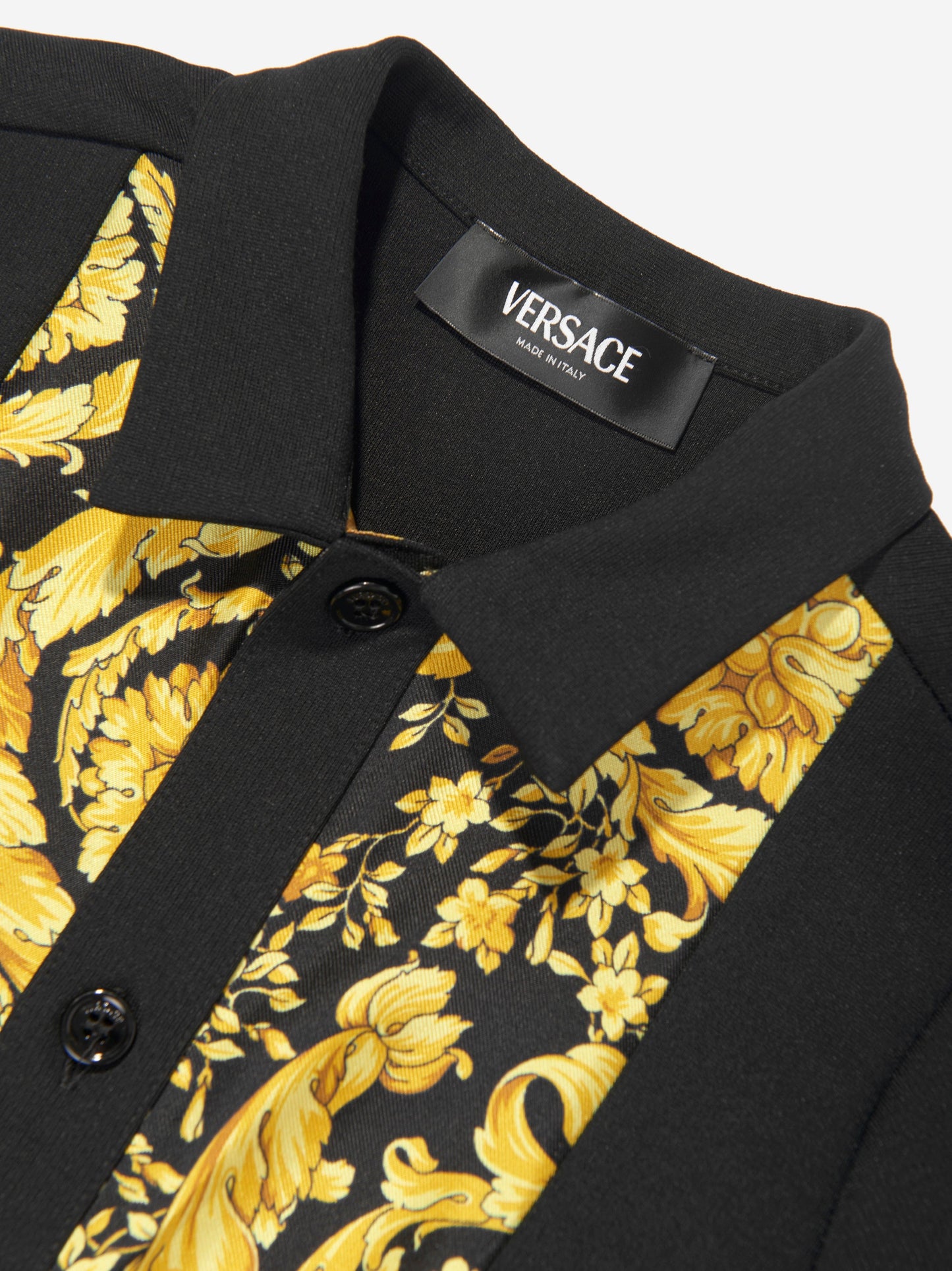 Versace 男婴巴洛克风格黑色衬衫
