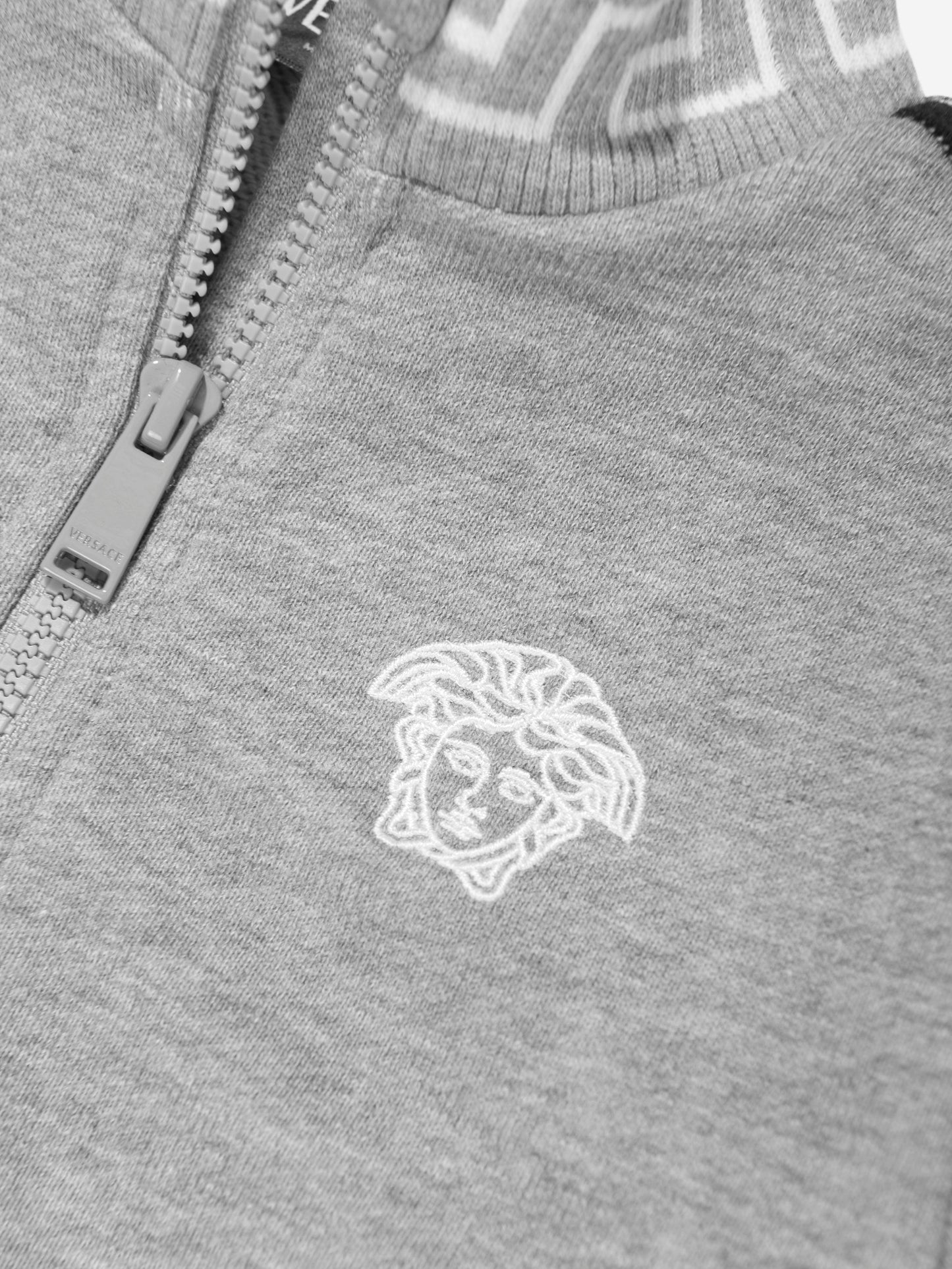 Versace 男婴 Medusa 拉链上衣(灰色)
