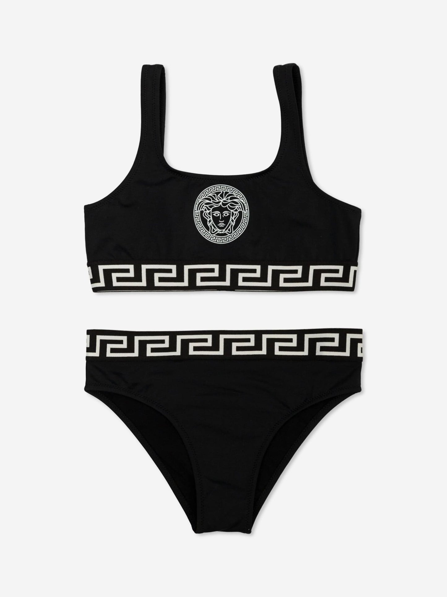 Versace 女童美杜莎徽标比基尼(黑色)