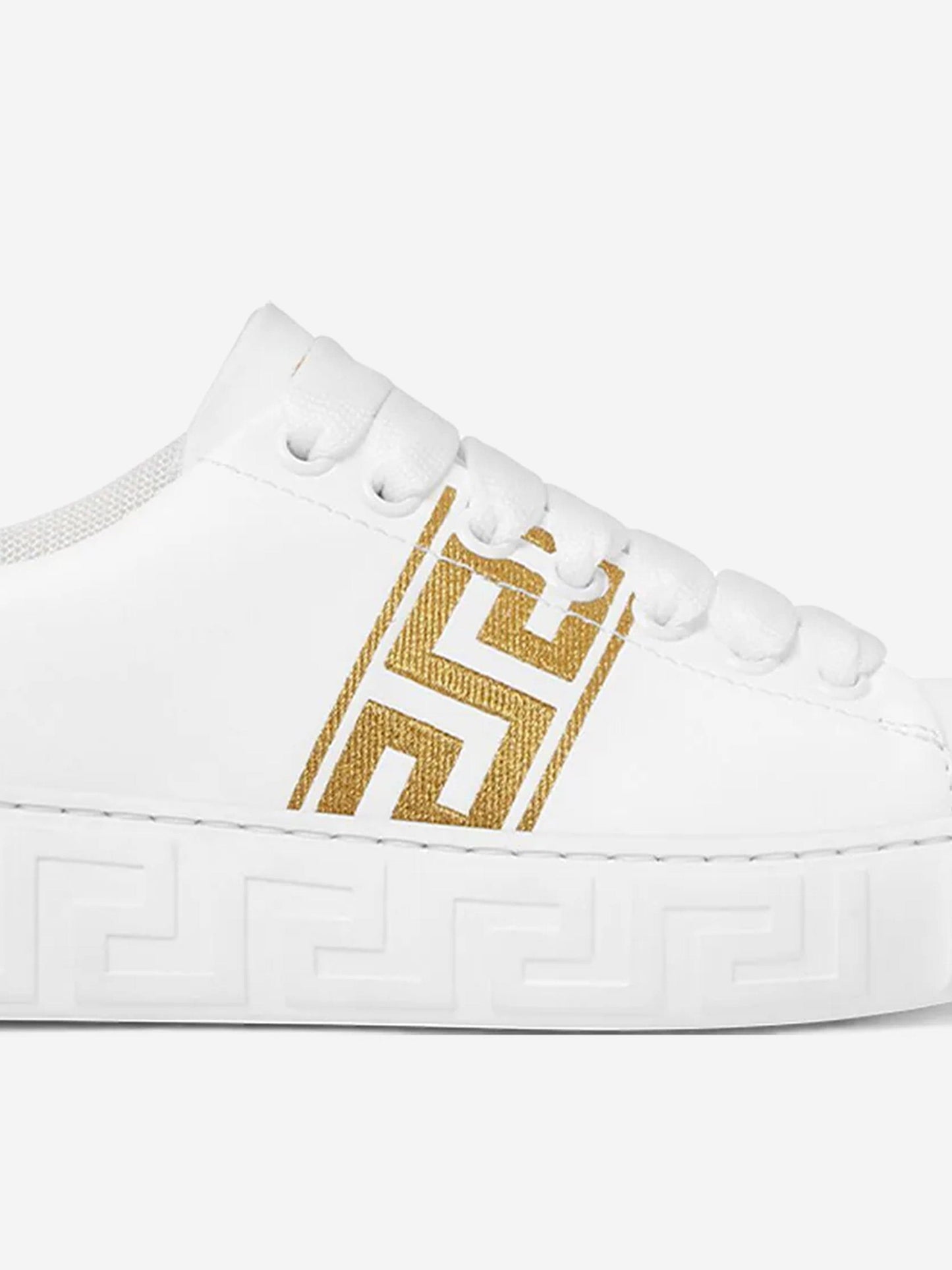 Versace Kids La Greca 低帮运动鞋(白色)