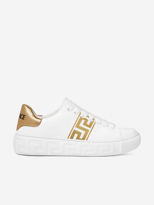 Versace Kids La Greca 低帮运动鞋(白色)