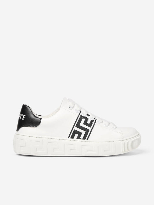Versace Kids La Greca 低帮运动鞋(白色)