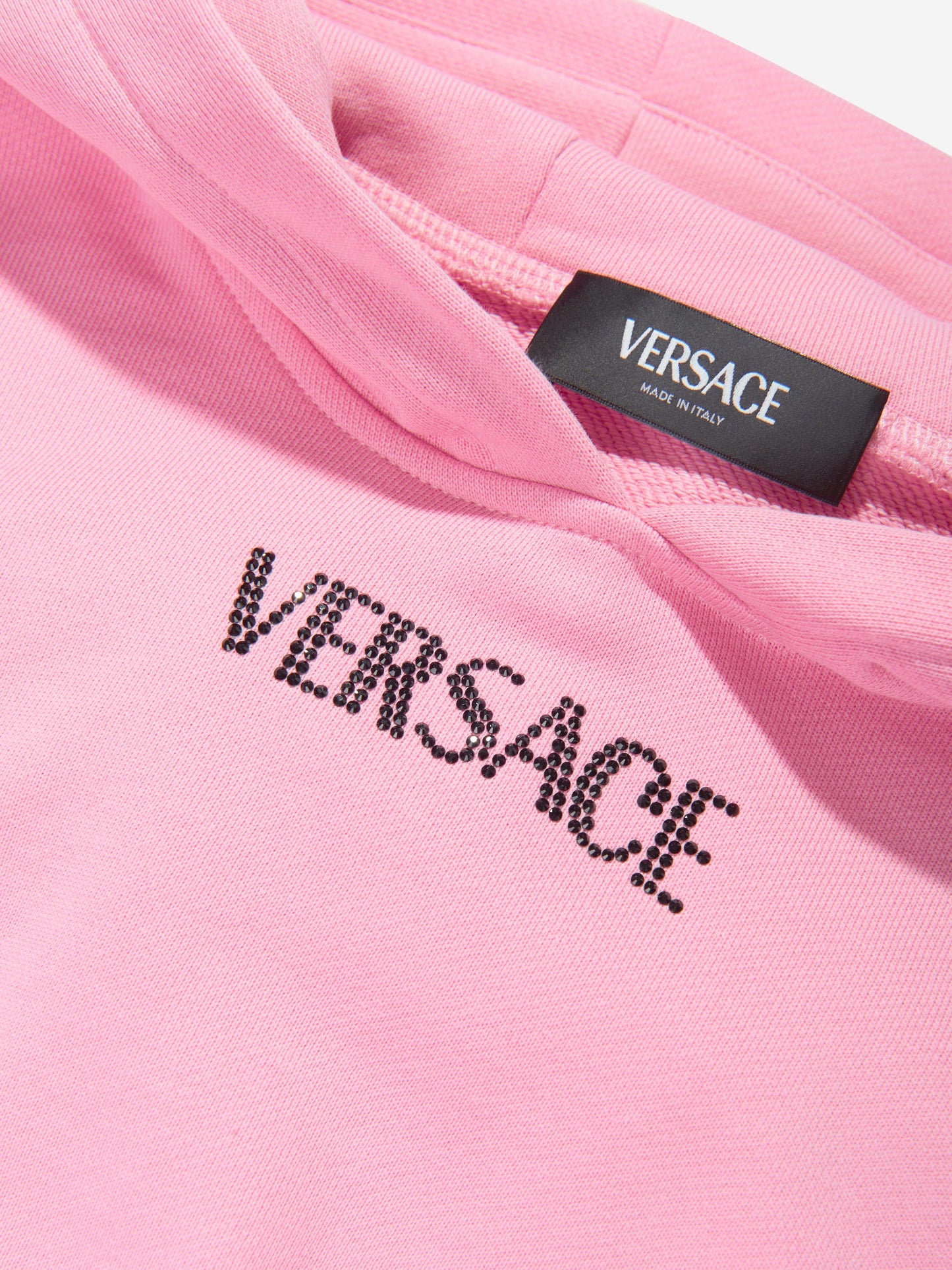 Versace 女童粉色徽标连帽衫