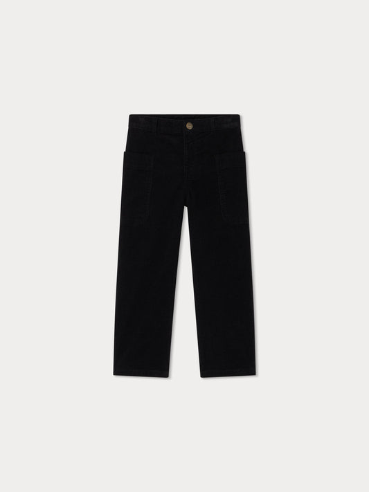 男童黑色灯芯绒长裤