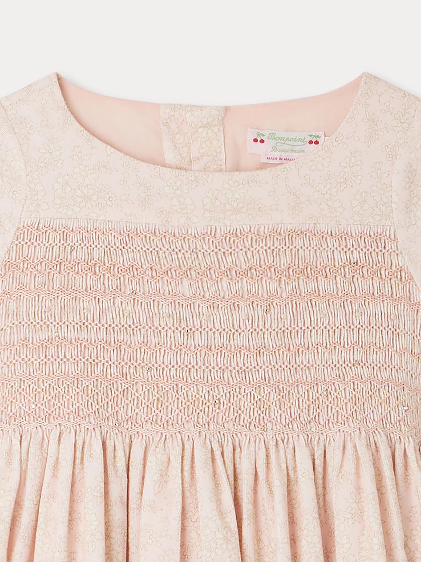 女童玫瑰粉丝绒连衣裙