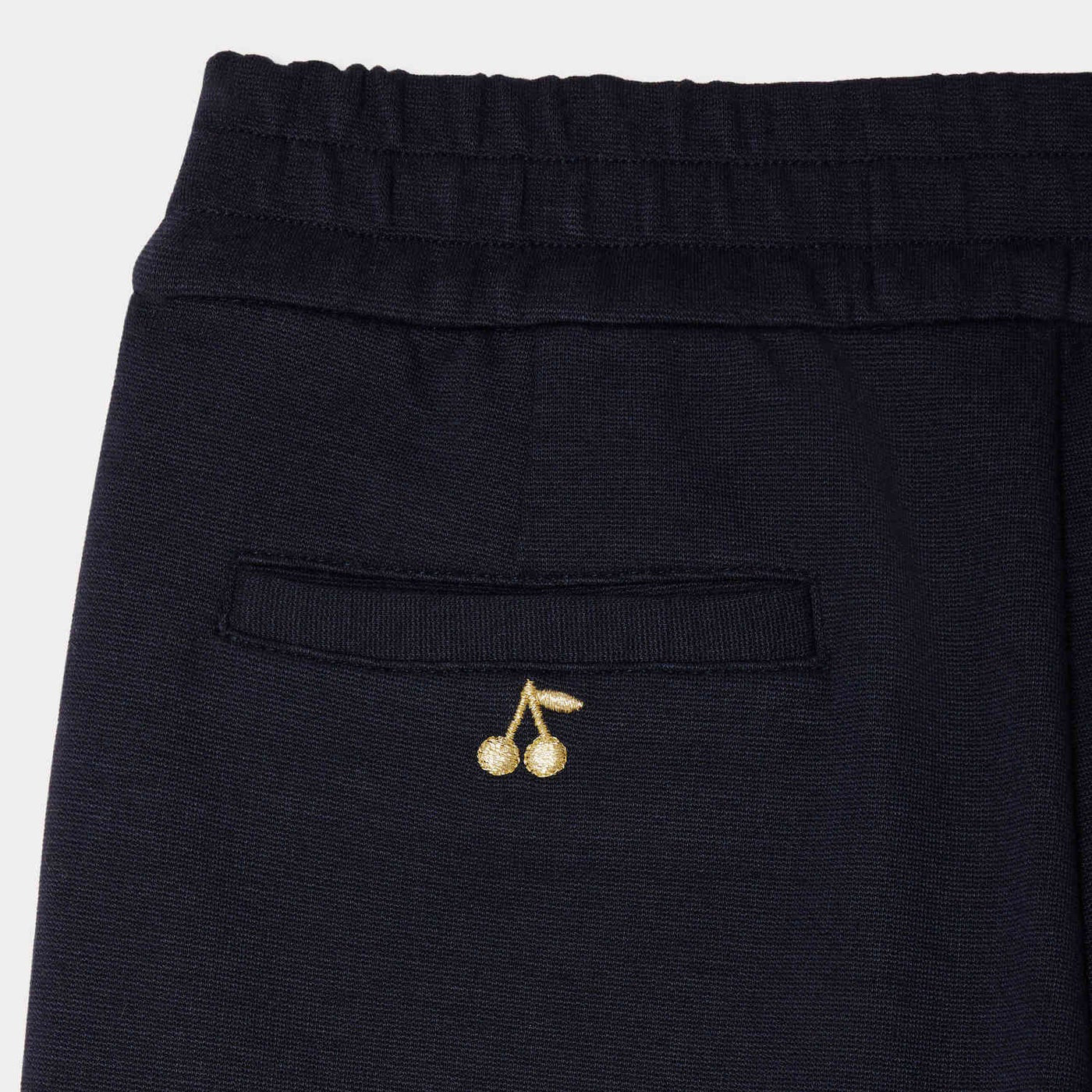 女童藏青色刺绣Logo长裤