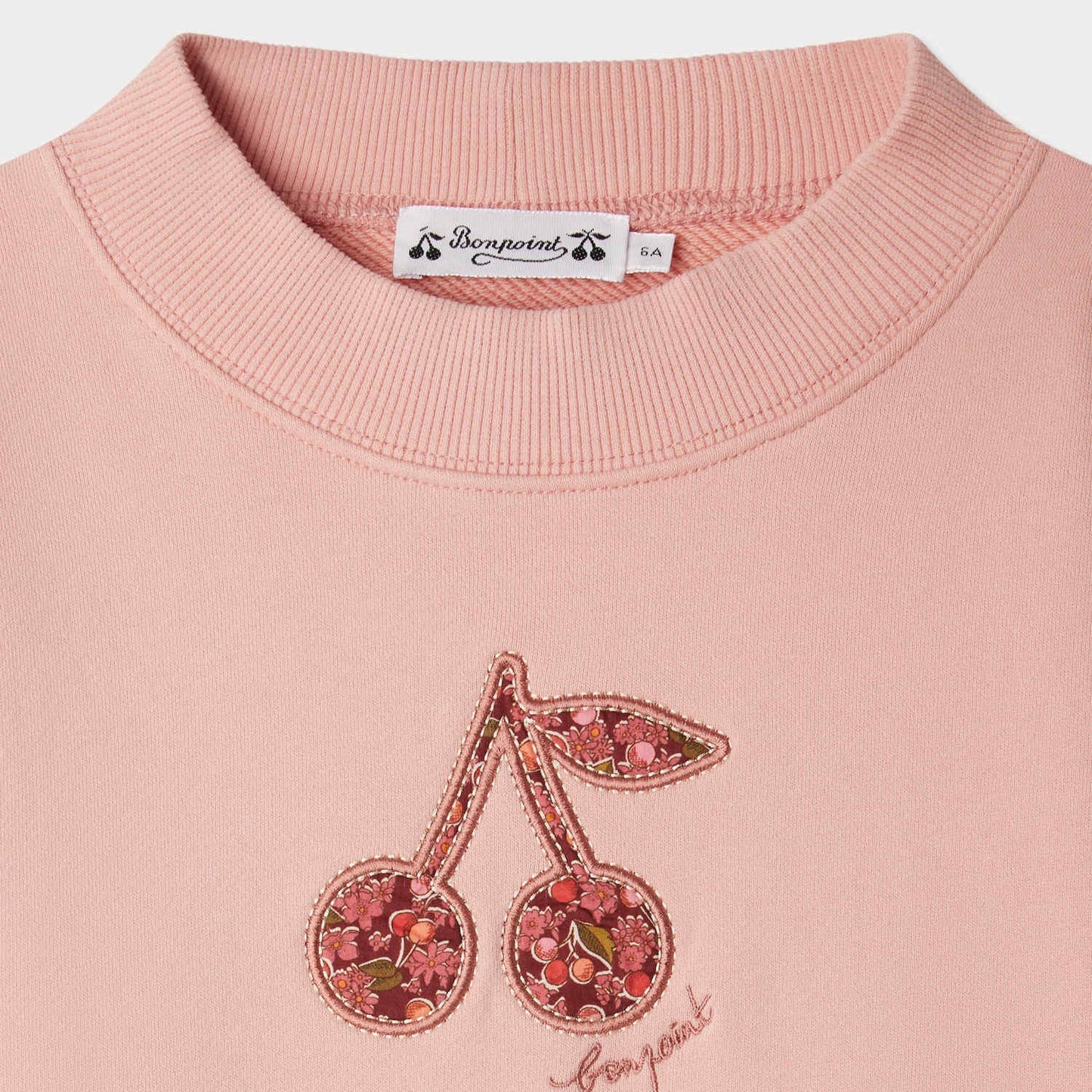 女童粉色刺绣Logo棉卫衣
