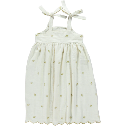 女童白色棉连衣裙