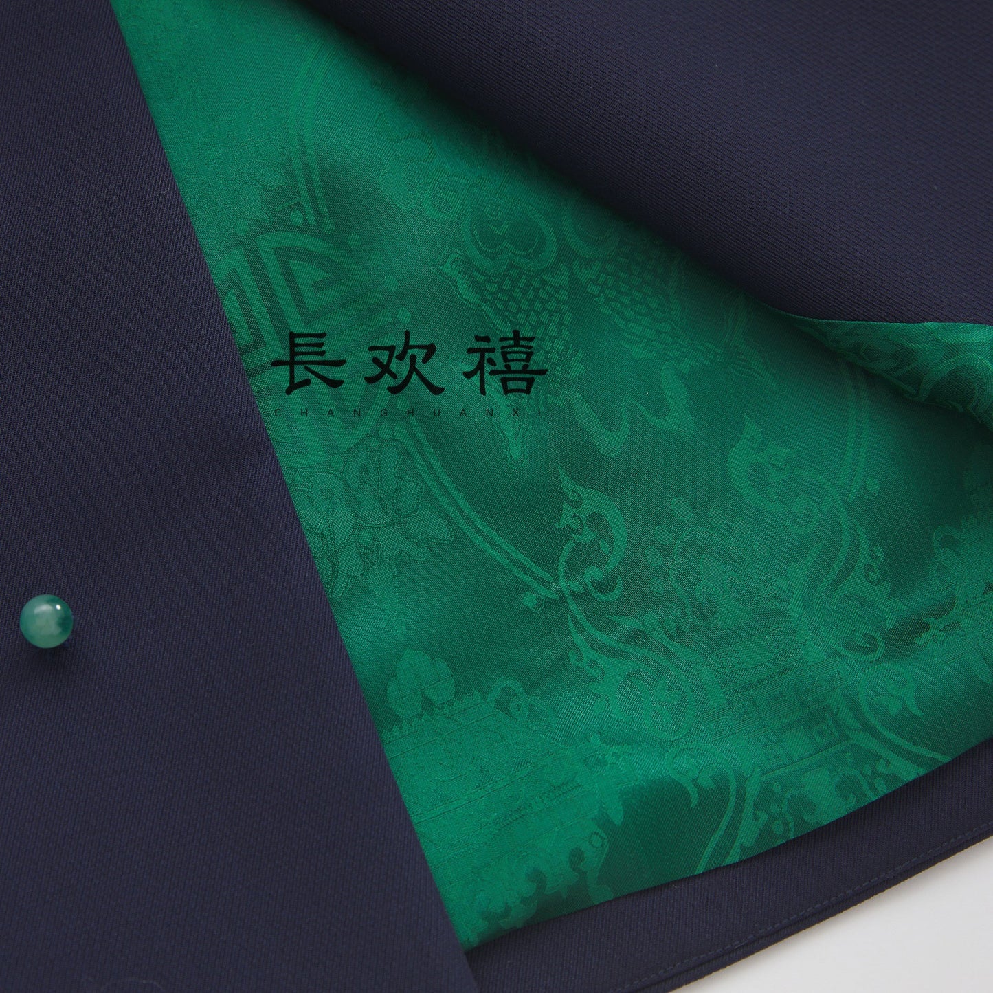 女童藏青色"远黛山峦"羊毛外套