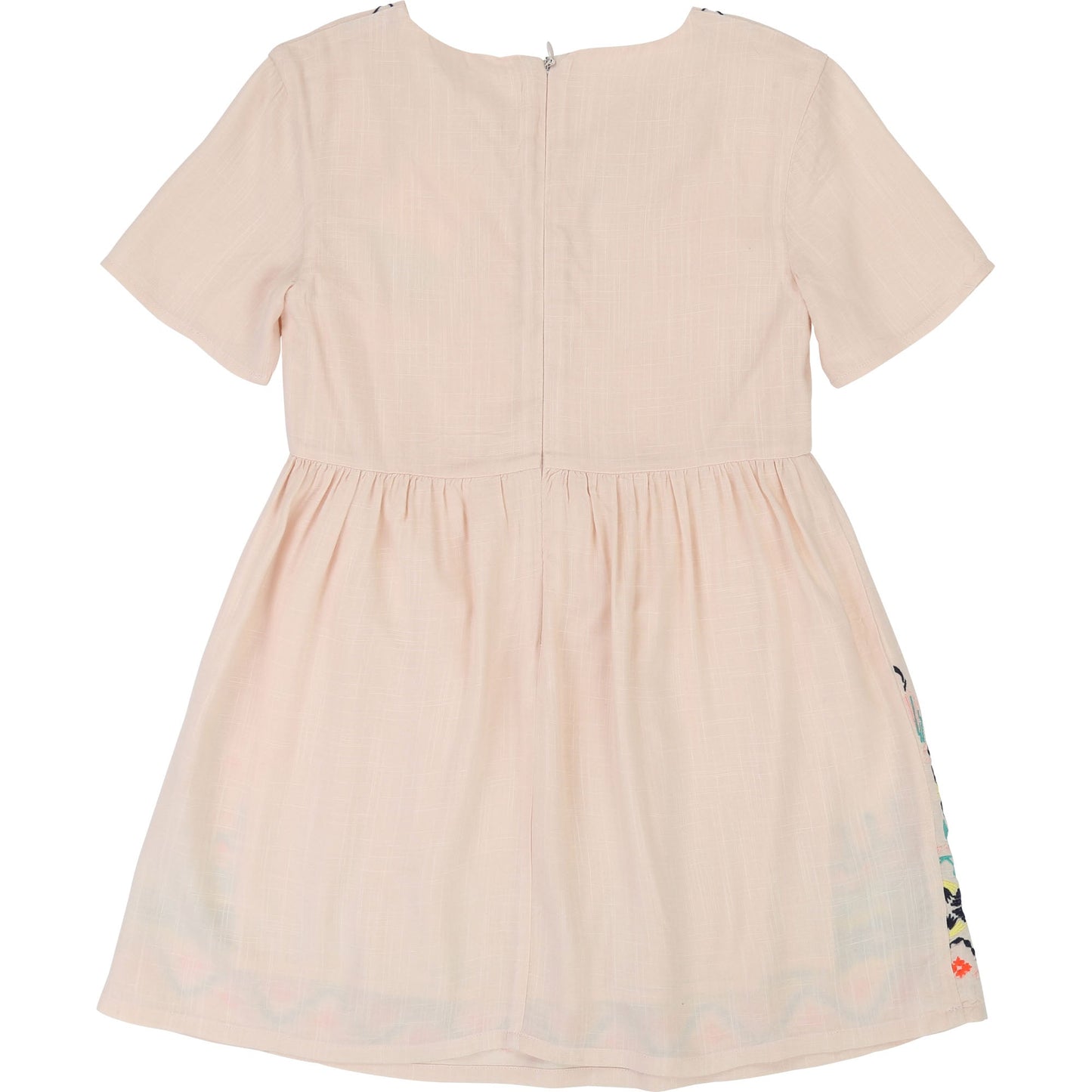Girls Cream Embroidered Dress