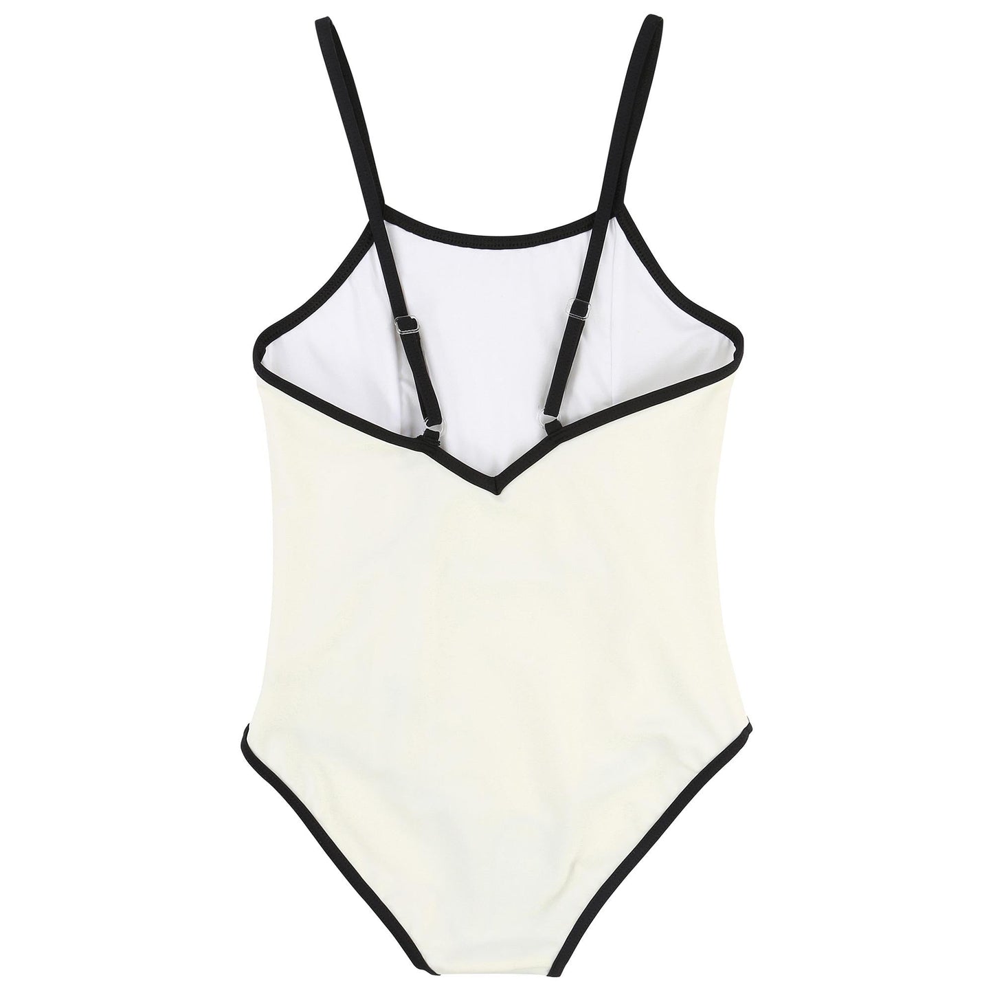 Girls Ivory Pleated Swimsuit