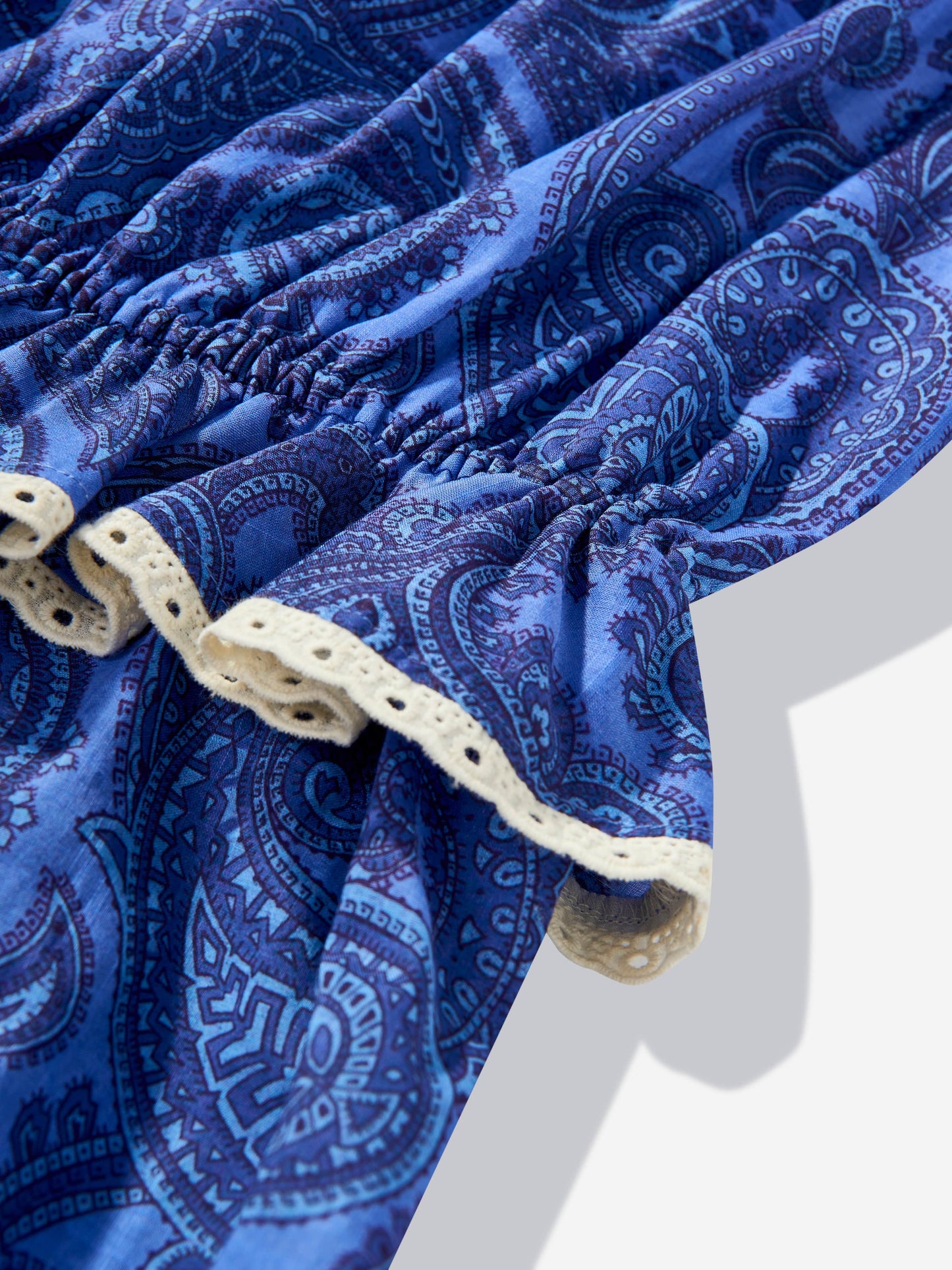 Zimmermann 女童蓝色佩斯利 Ottie 系带连身裤