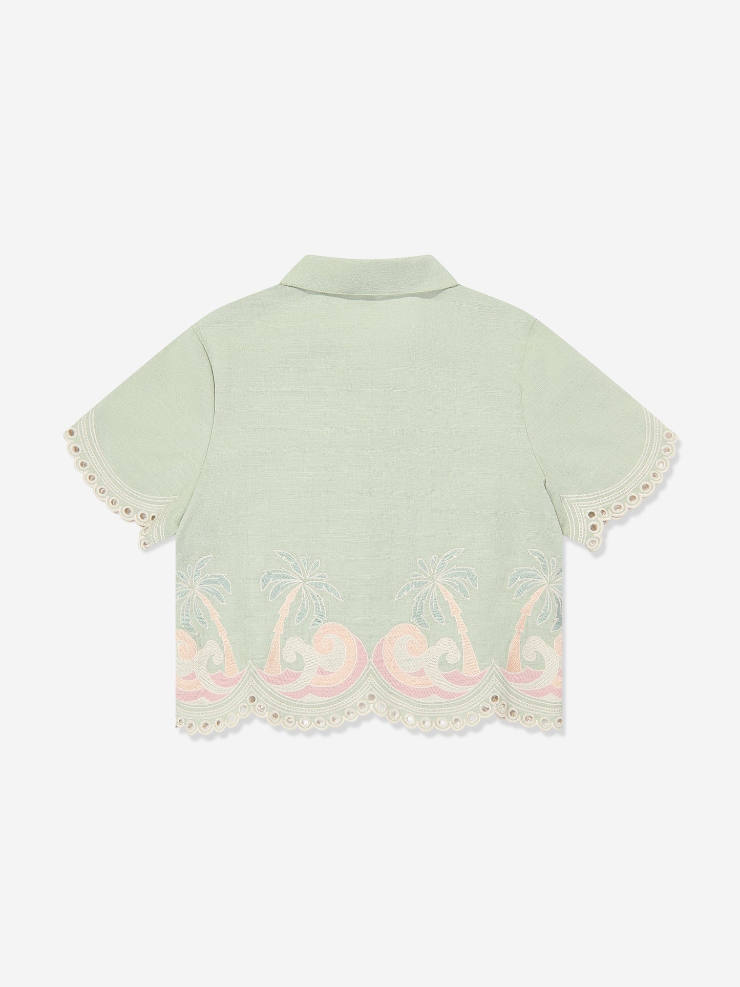 Girls Tallow Embroidered Blouse in Green