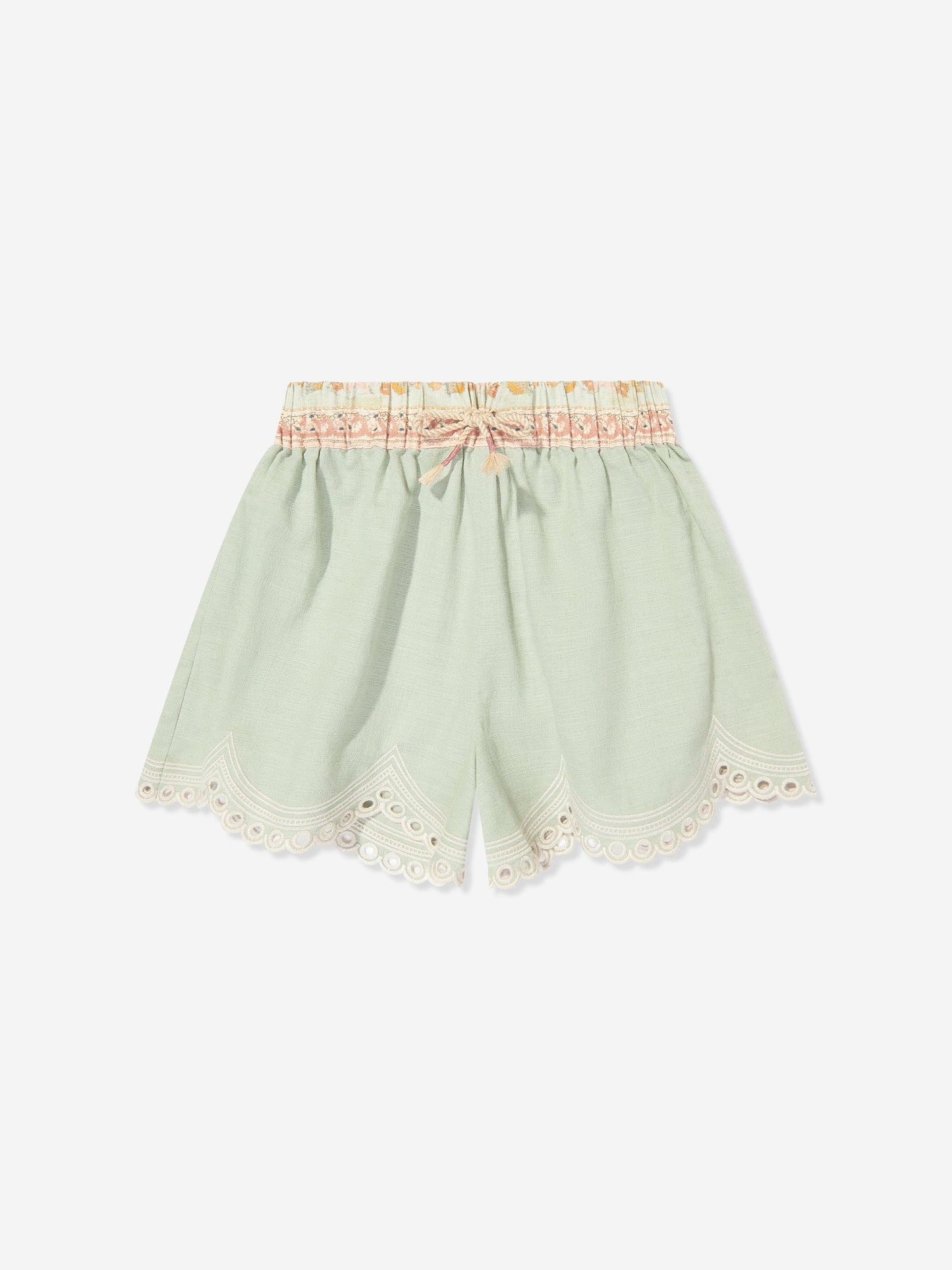 Girls Tallow Embroidered Shorts in Green