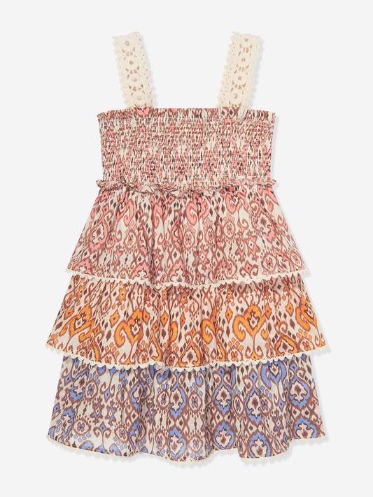 Girls Wylie Tiered Dress in Multicolour