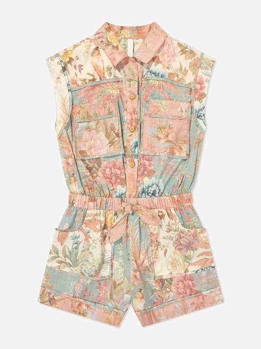 Girls Tallow Pocket Playsuit in Multicolour